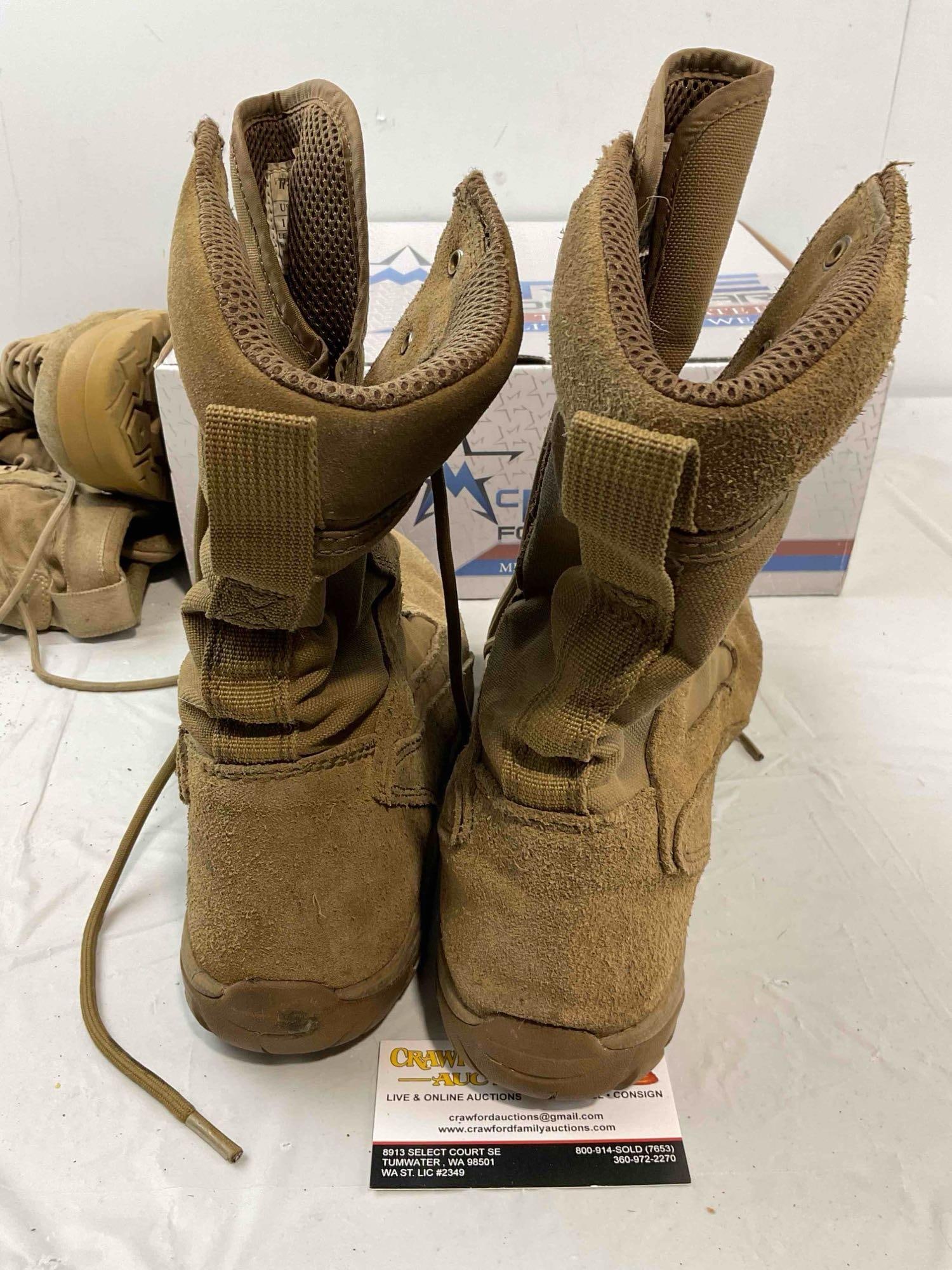 2 pairs of Military Boots, incl. Danner Tanicus & Belleville Tactical Research Size US Men's 11. - 12