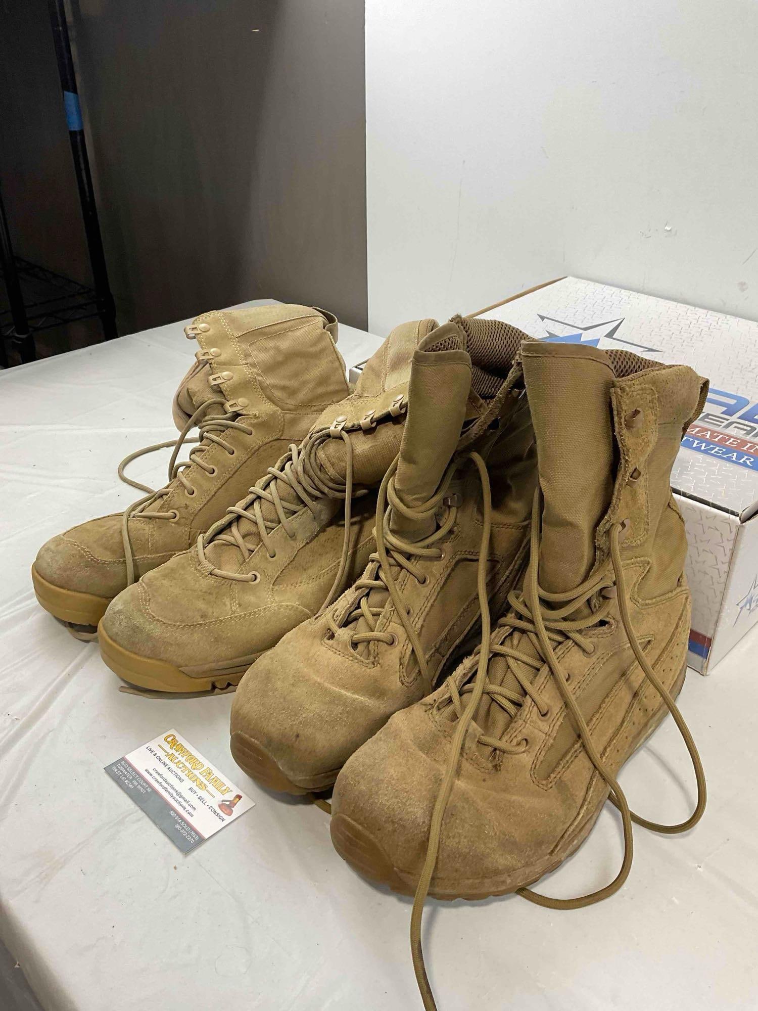 2 pairs of Military Boots, incl. Danner Tanicus & Belleville Tactical Research Size US Men's 11. - 3