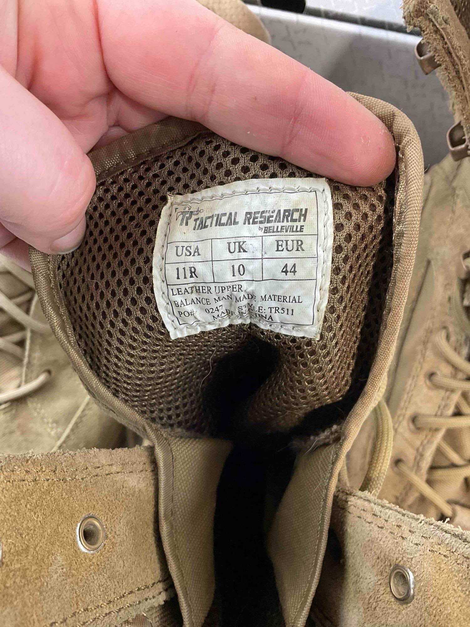 2 pairs of Military Boots, incl. Danner Tanicus & Belleville Tactical Research Size US Men's 11. - 7