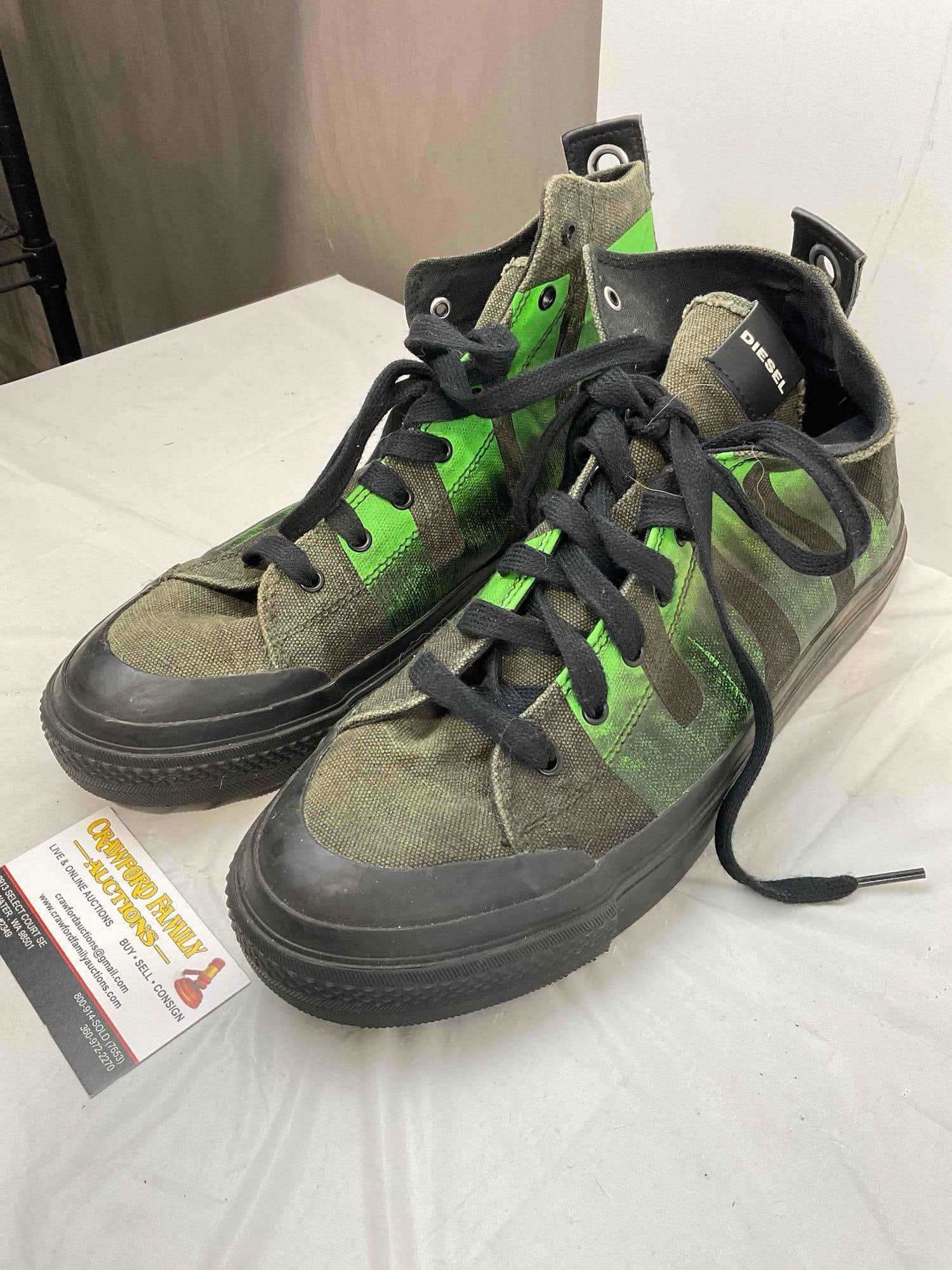 Diesel S-ASTICO MC Green High Top Sneakers in Men's Size US 11. Good Condition. See pics. - 2
