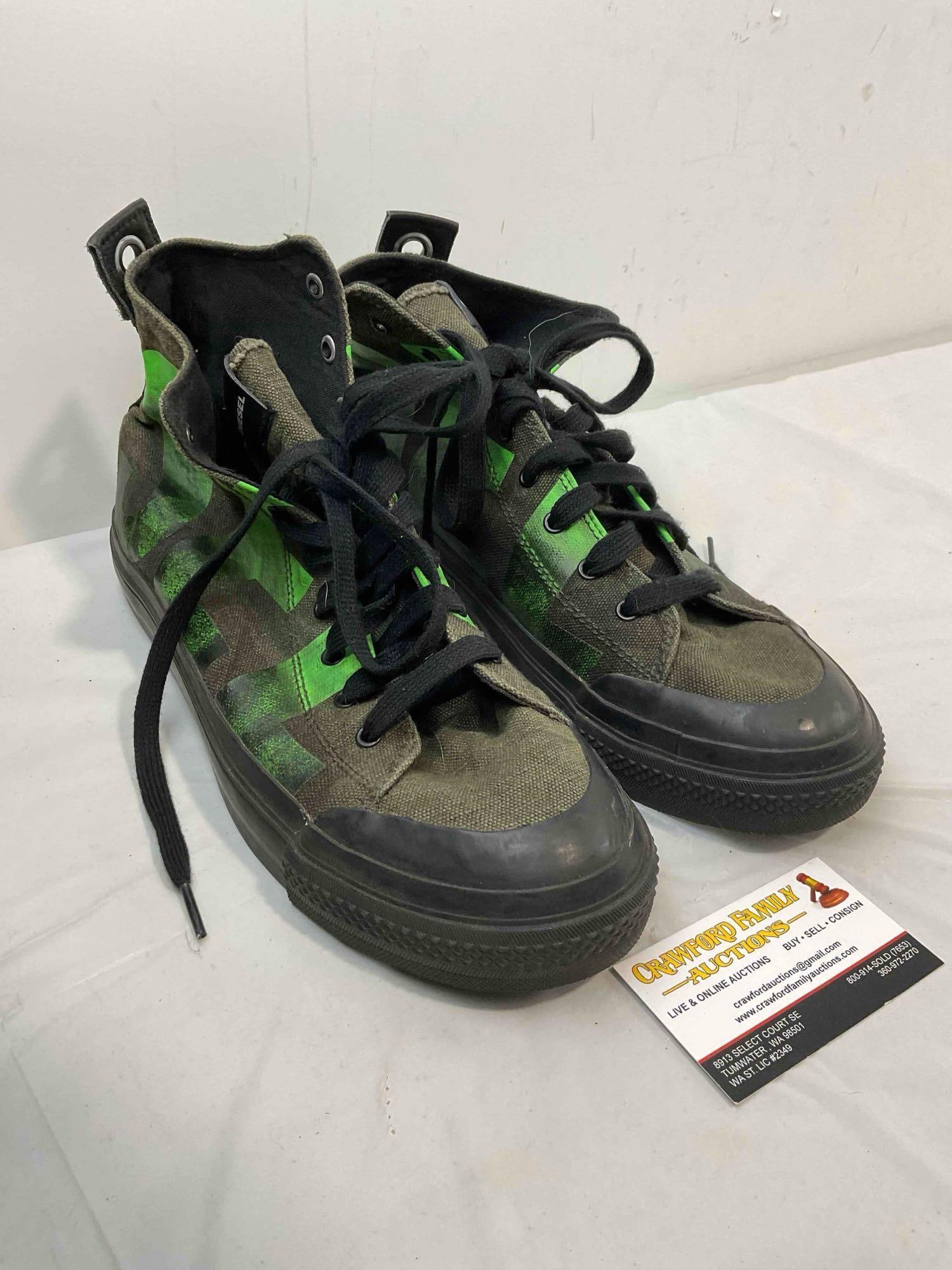 Diesel S-ASTICO MC Green High Top Sneakers in Men's Size US 11. Good Condition. See pics. - 3