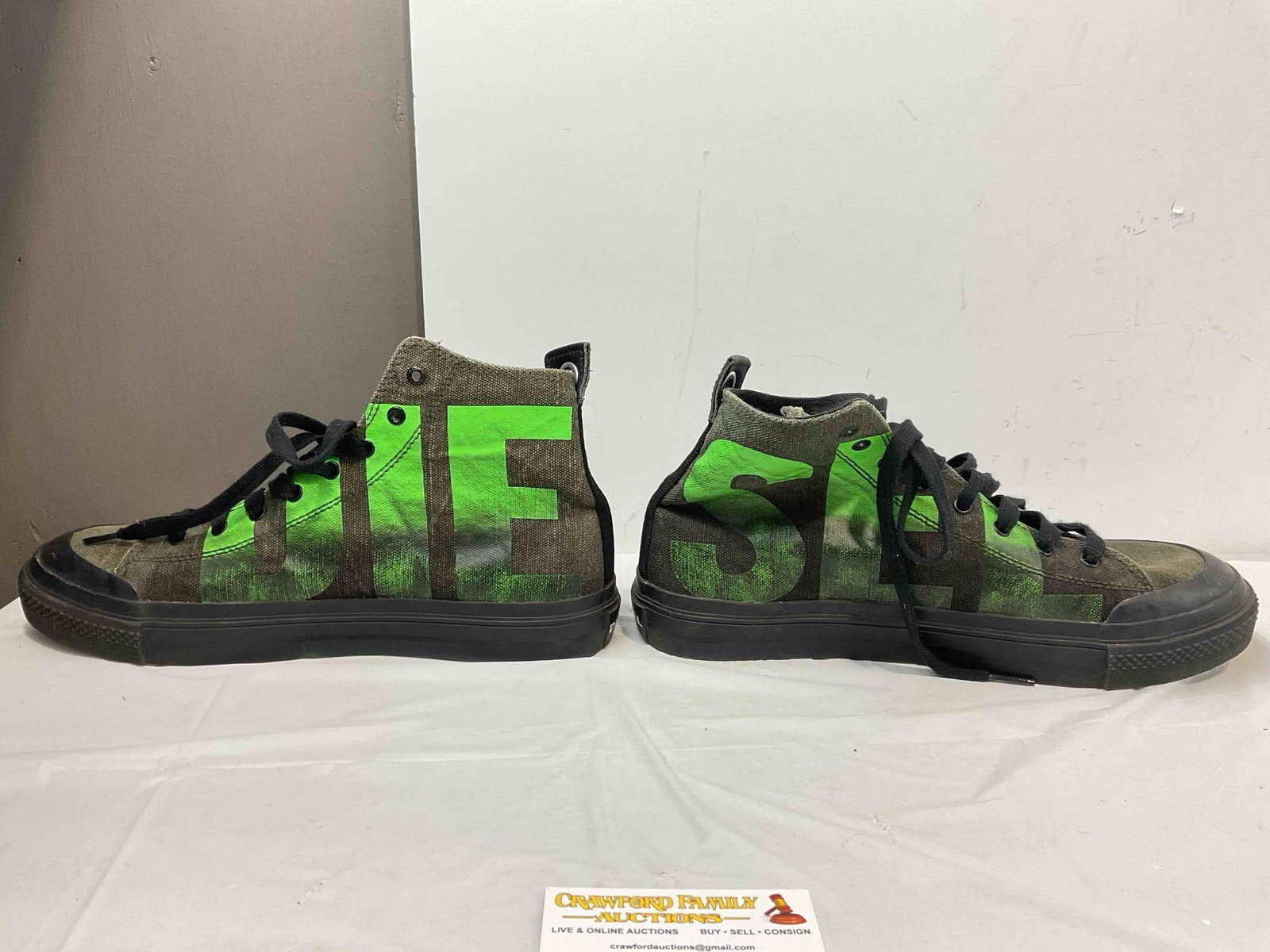 Diesel S-ASTICO MC Green High Top Sneakers in Men's Size US 11. Good Condition. See pics. - 4