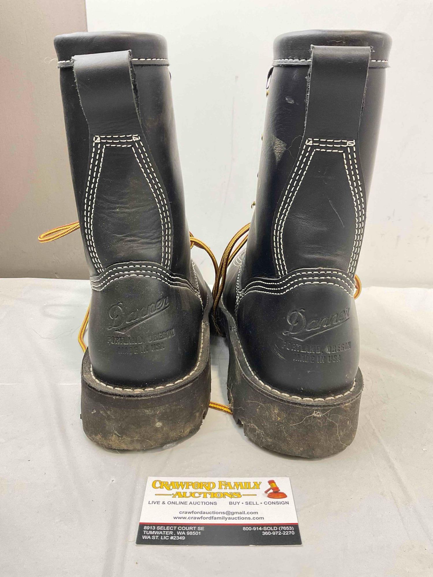 Danner Super Rain Forest 8" Black Leather Work Boots in Men's US Size 11. Good Condition. - 5