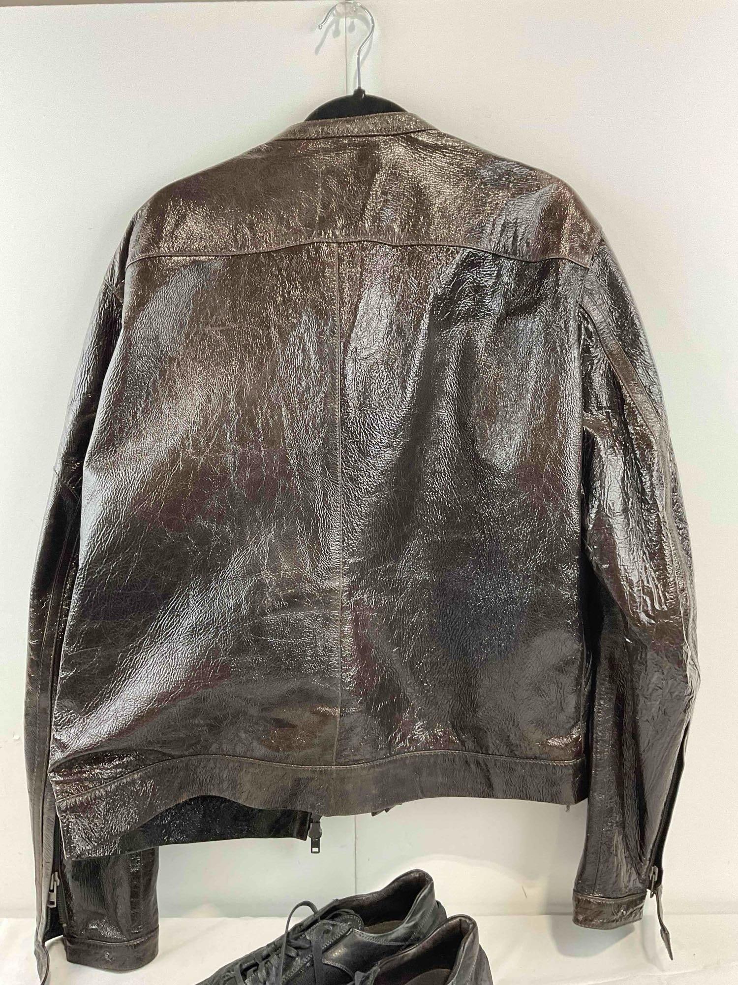 2 pcs Men's Leather Clothing, incl. Diesel Brown Sheep Leather Jacket in Size XXL. See pics. - 9