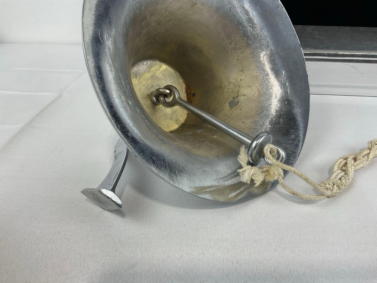 Vintage Polished Chrome Plated Nautical Ships Bell, no mount, 6h x 8w x 9d inches - 5