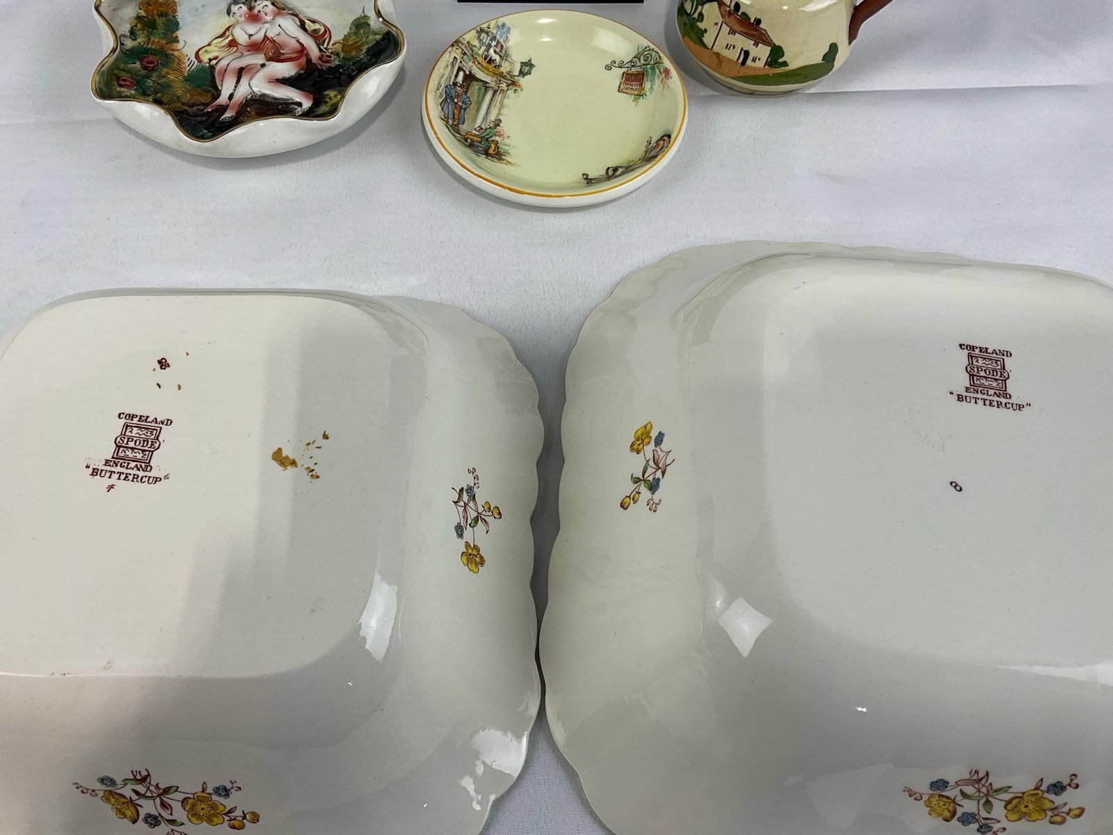 2 Spode Copeland Square Bowls, Capodimonte Small Dish, J&G Meakin Small Dish, & English Creamer - 4