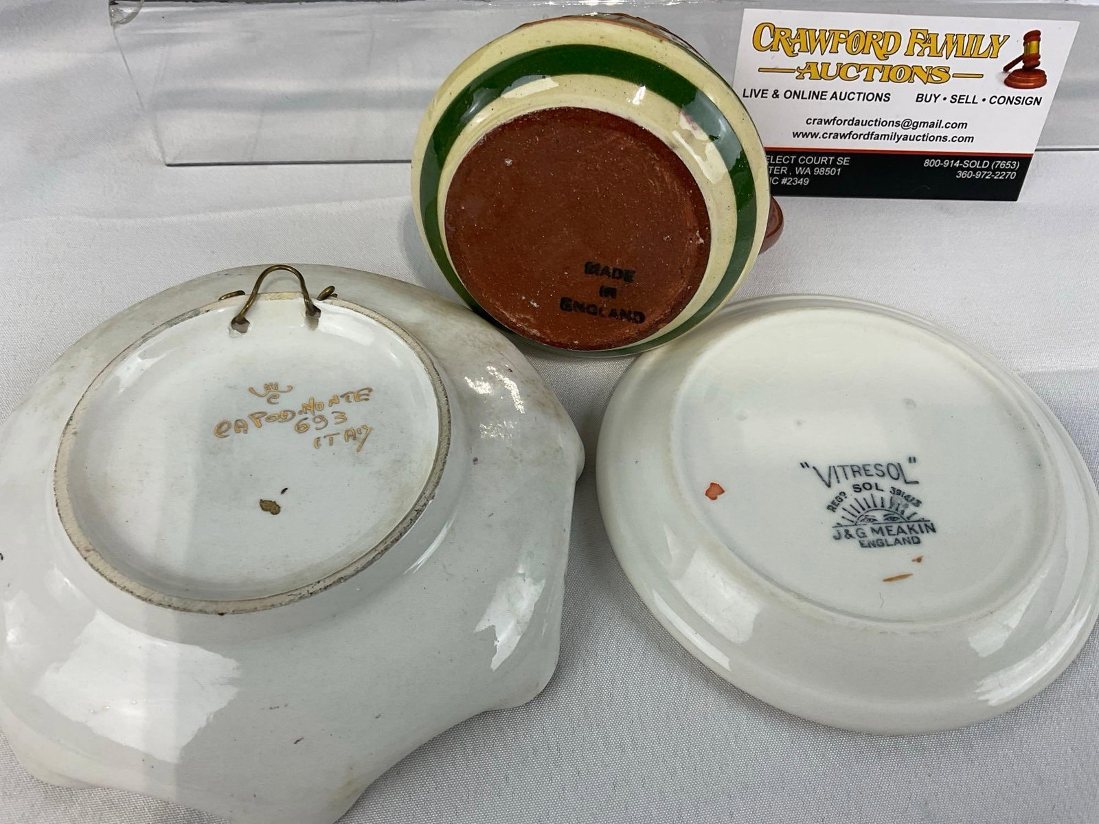 2 Spode Copeland Square Bowls, Capodimonte Small Dish, J&G Meakin Small Dish, & English Creamer - 5