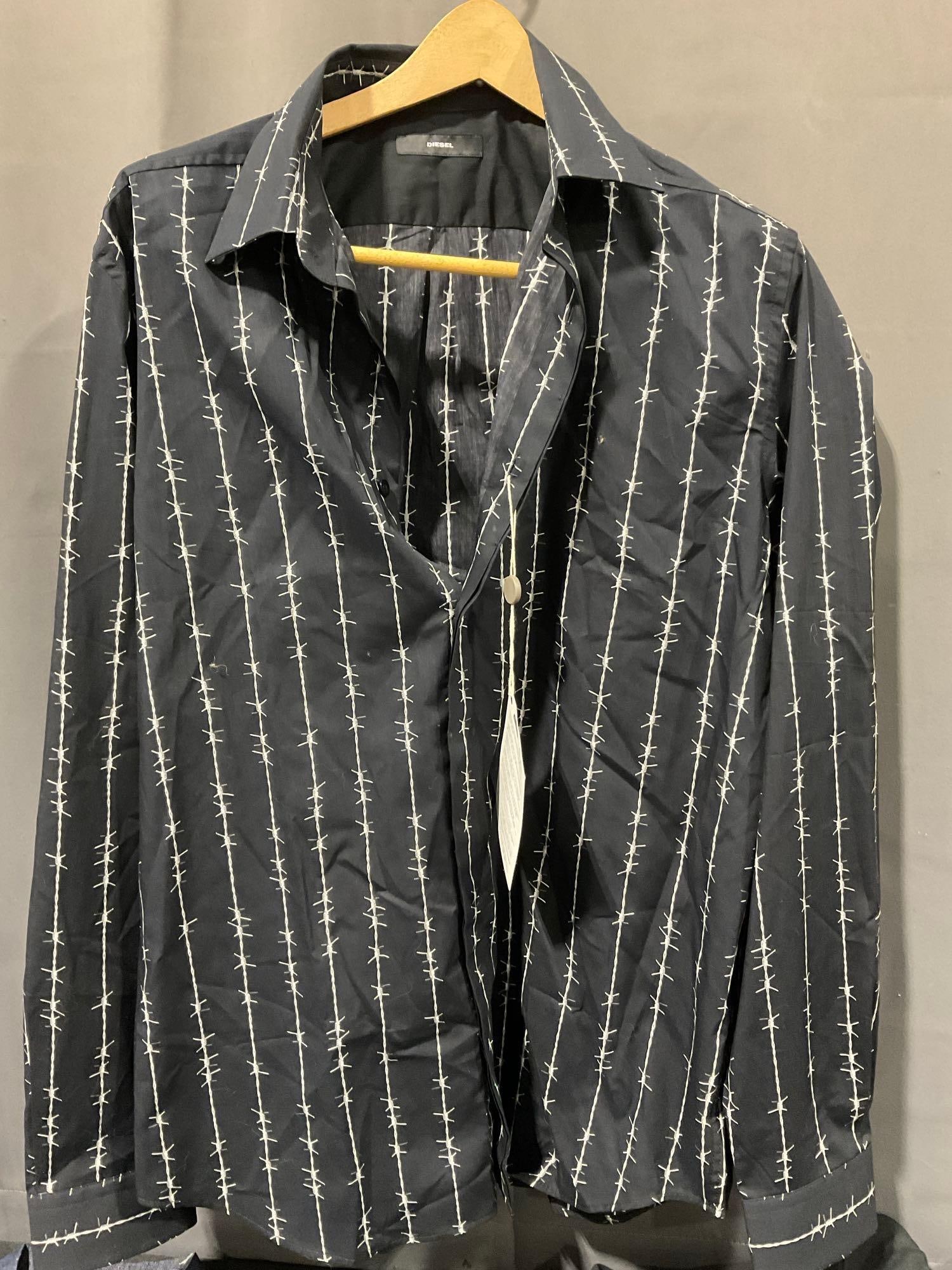 Collection of Clothes, Long Sleeve Shirts, Button Up, & more, Paisley, Skull & Barbed Wire pattern - 4