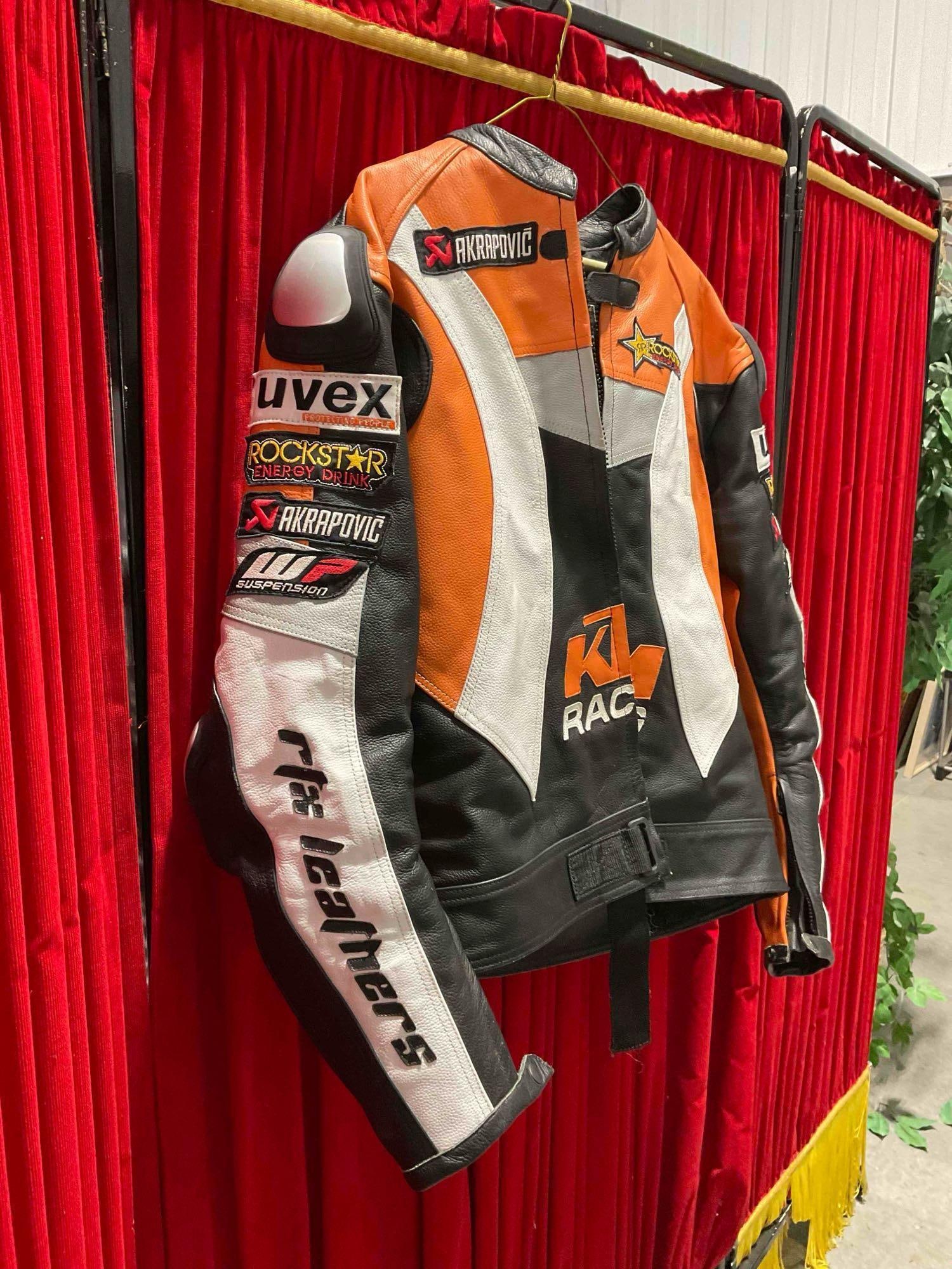 KTM Racing Orange/Black/White Leather Motorcycle Racing Jacket in Size XL. See pics. - 3