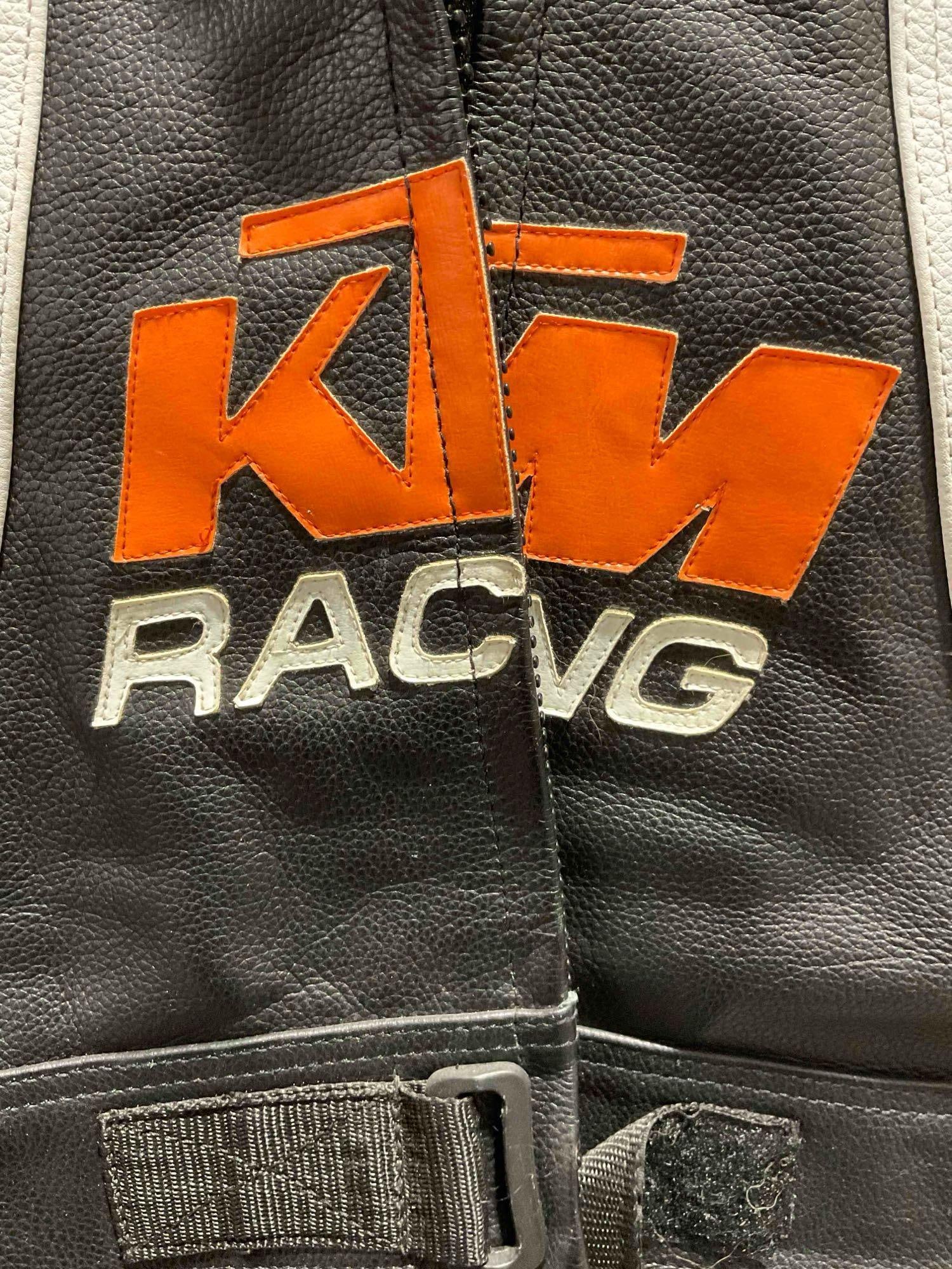 KTM Racing Orange/Black/White Leather Motorcycle Racing Jacket in Size XL. See pics. - 5