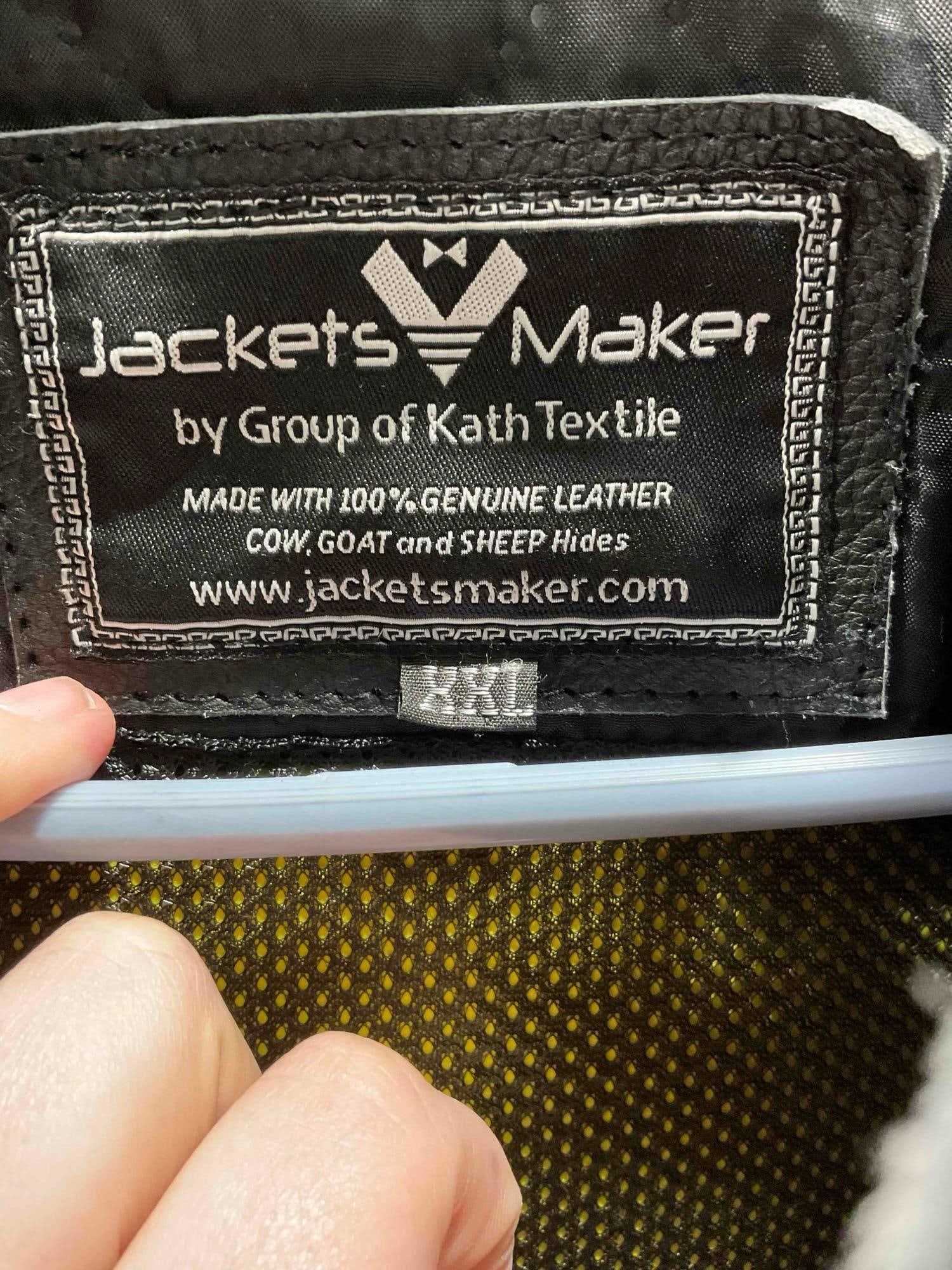 Jackets Maker Black & Green Leather Motorcycle Racing Jacket in Size XXL. Good Condition. - 5
