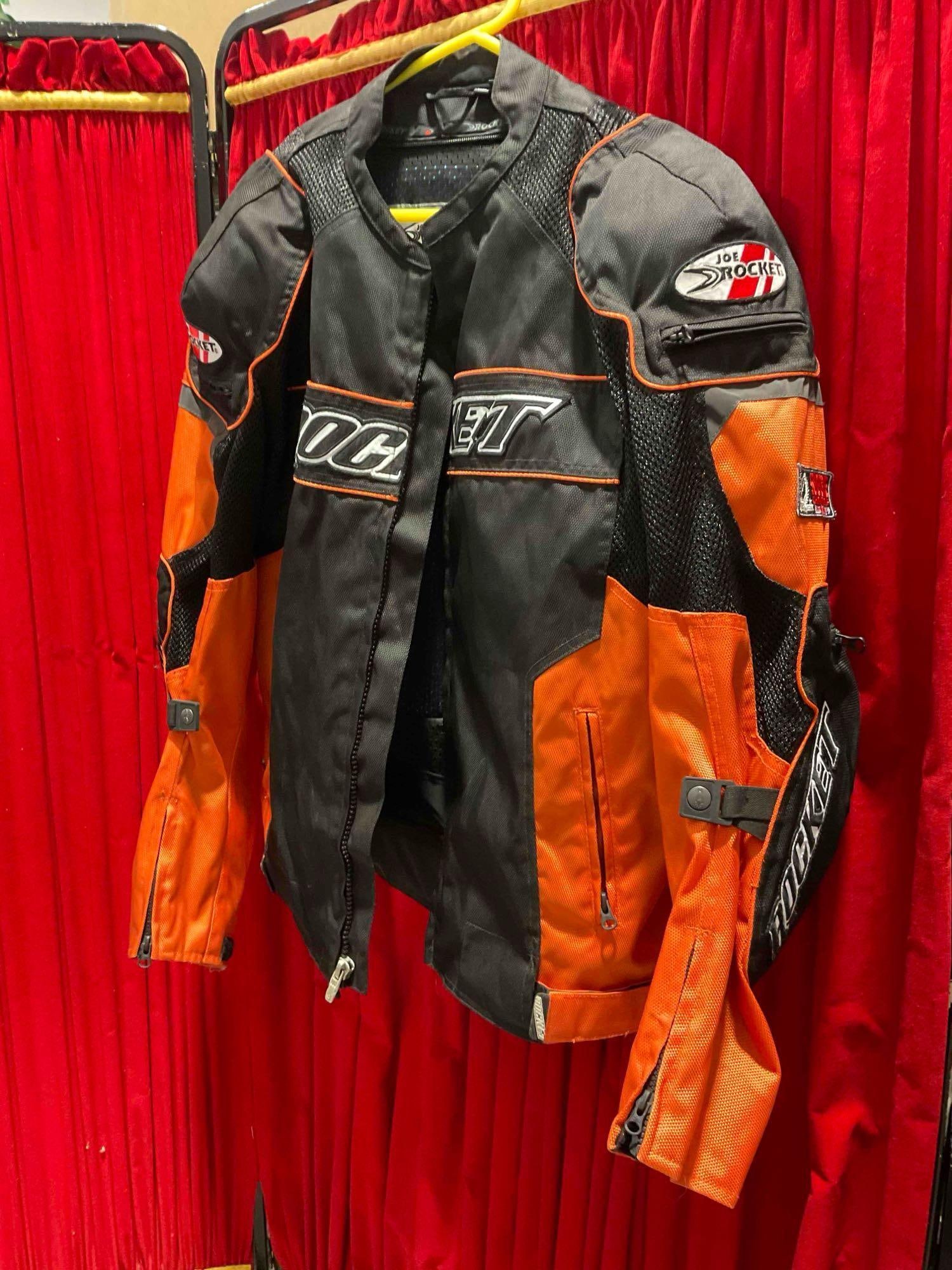 Joe Rocket Orange & Black Nylon Motorcycle Racing Jacket in Size XL. Good Condition. See pics. - 2