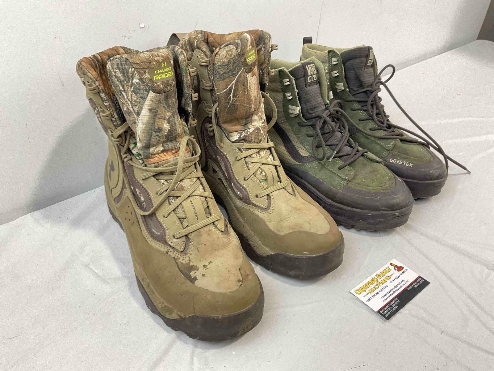 2 Pairs of Men's Size 11 Hiking Boots, incl. Under Armor & Vans MTE. Fair Condition. See pics. - 3