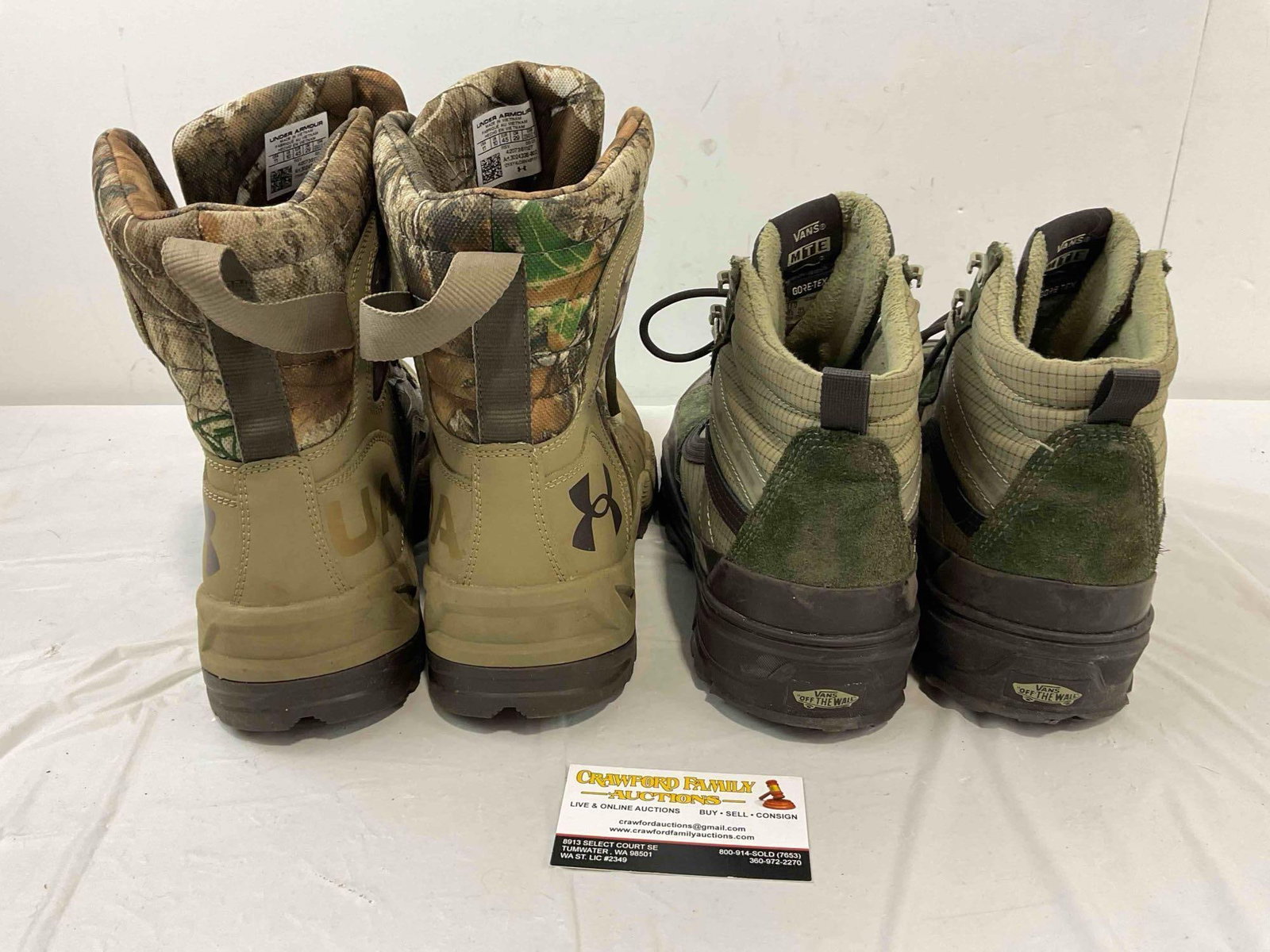 2 Pairs of Men's Size 11 Hiking Boots, incl. Under Armor & Vans MTE. Fair Condition. See pics. - 8