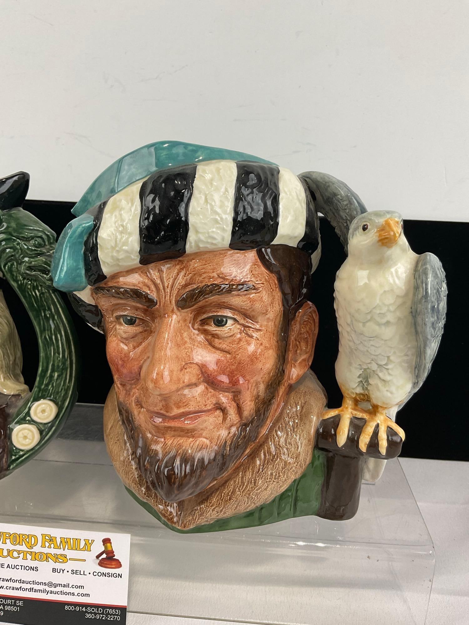 Pair of Royal Doulton Large Toby Mugs, titled Viking 1958 & The Falconer 1959 - 3