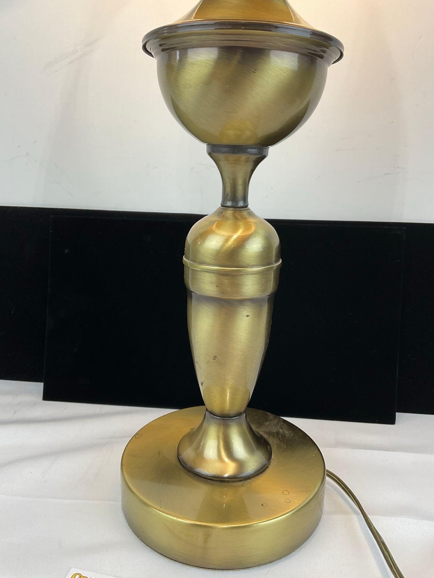 Brass Bouillotte Table Lamp, Candlestick design, tested & working, 27h x 14w x 14d inches - 2