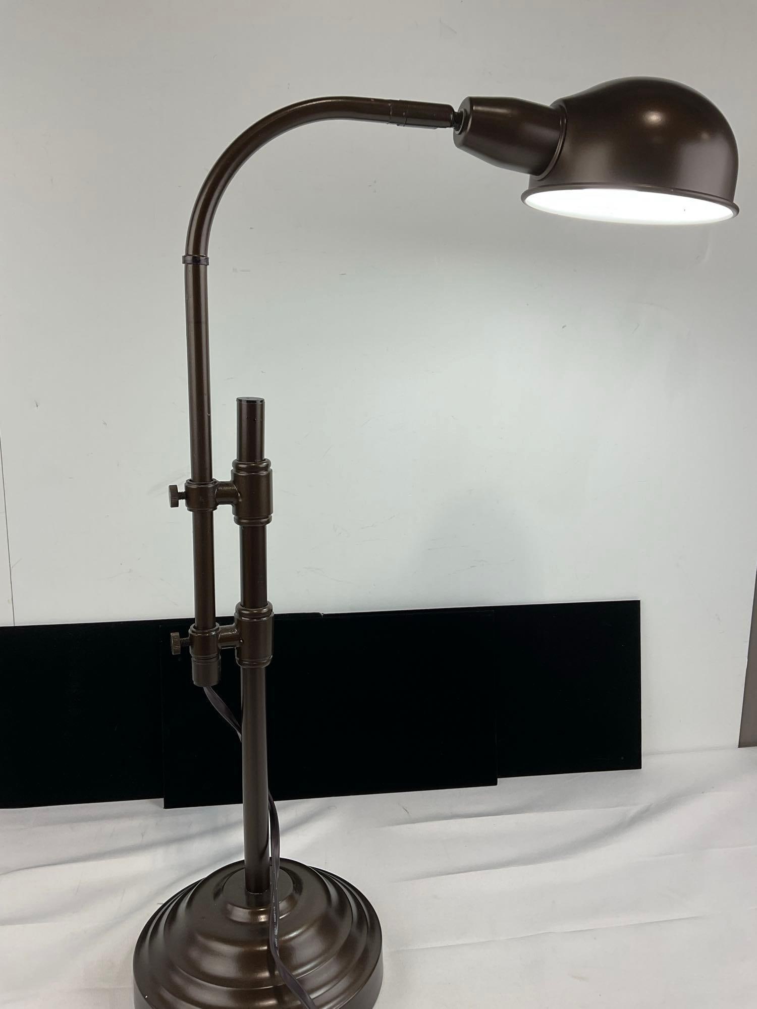Maaike Bronze tone Desk Lamp, Adjustable Industrial design, tested & working, 20 inches tall - 2