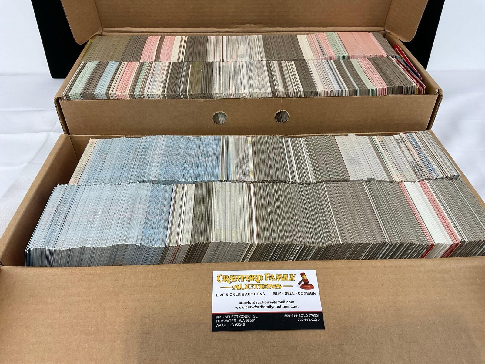 2 1990s 2.5-3k Boxes of Sports Cards, Baseball Topps, NHL Pro Set, Donruss & more sets: Appears to be in good shape. The piece measures approx 6h x 20w x 9d inches. See pics. E-5940