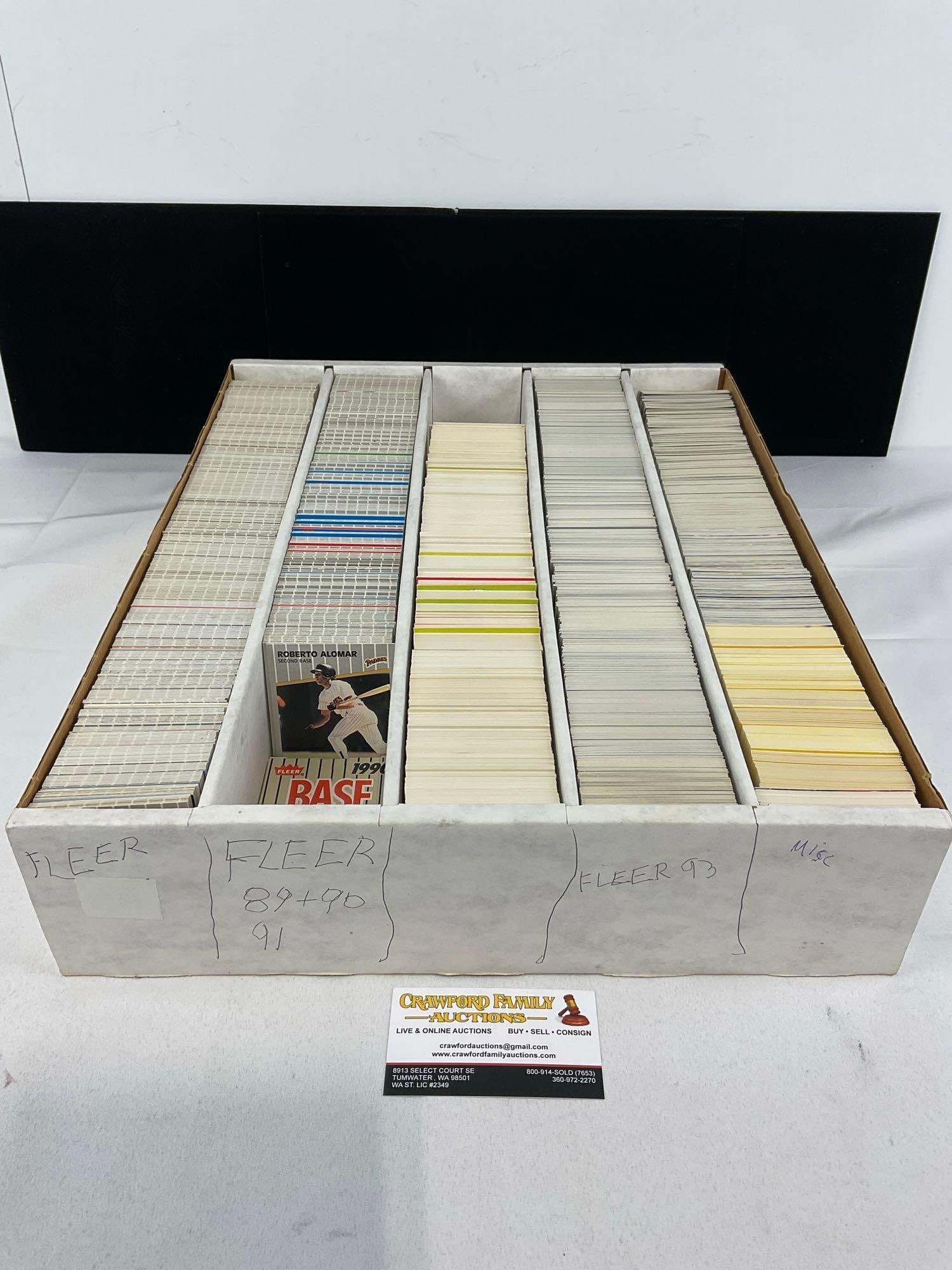 Box of Vintage 5k Sports Cards, Fleer Baseball 90-93, nice variety (1 of 3)
