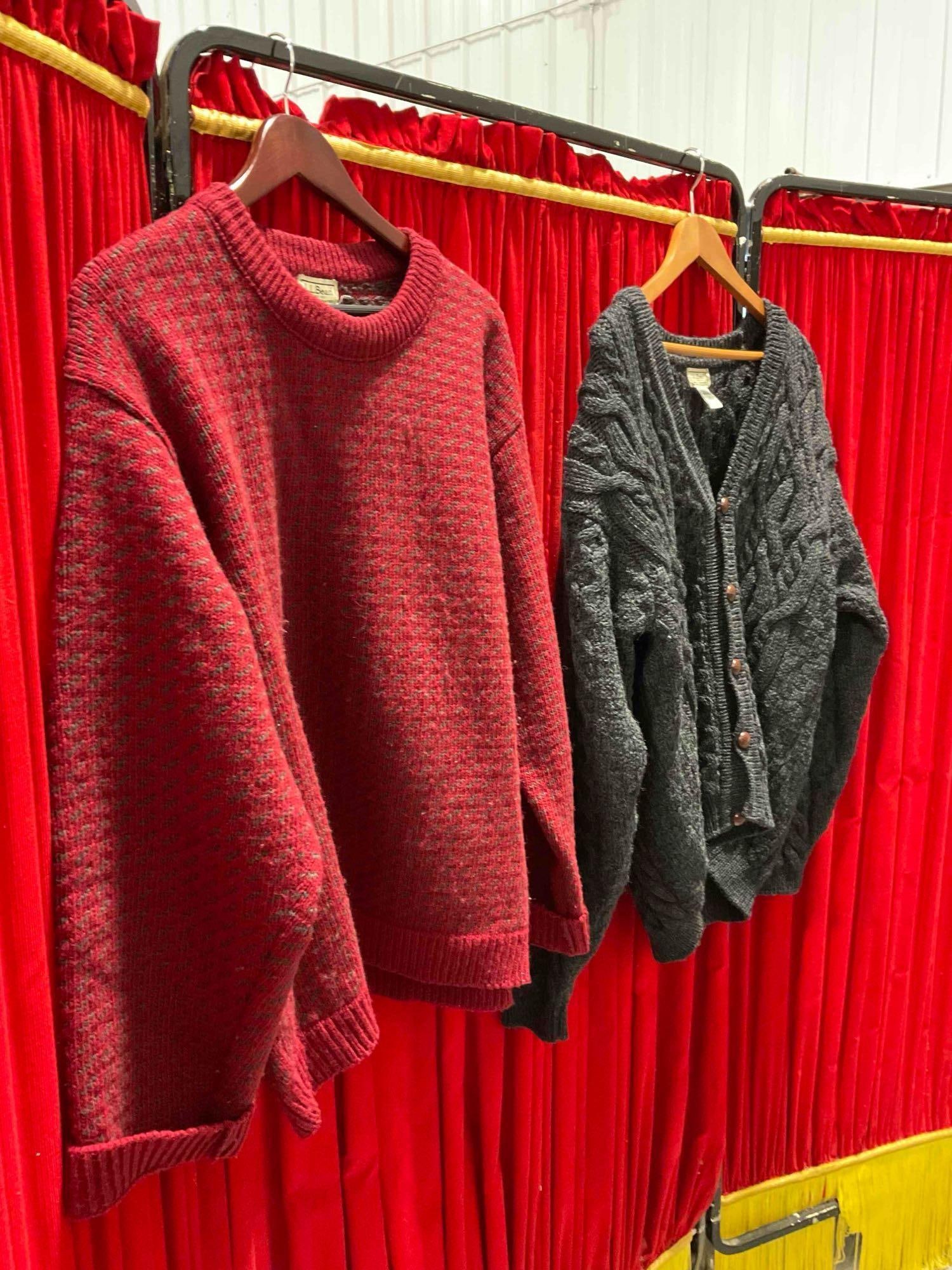 2 pcs Vintage L.L.Bean Men's Sweaters, 1x Gray Irish Wool & 1x Red Norwegian Wool Blend. - 3