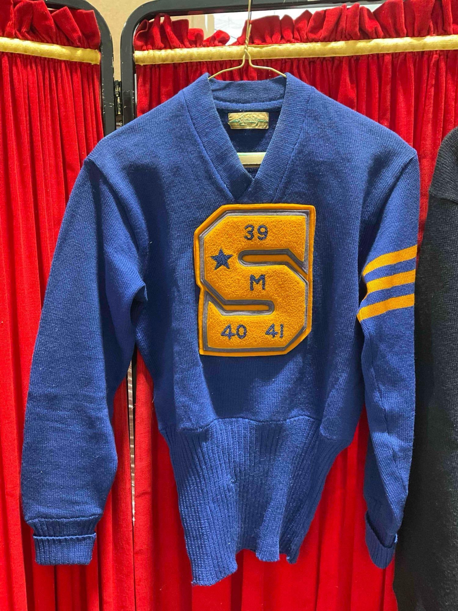 2 pcs Vintage Wool Varsity Sweaters, Years 1939-1941 & 1971. Good Condition. See pics. - 2