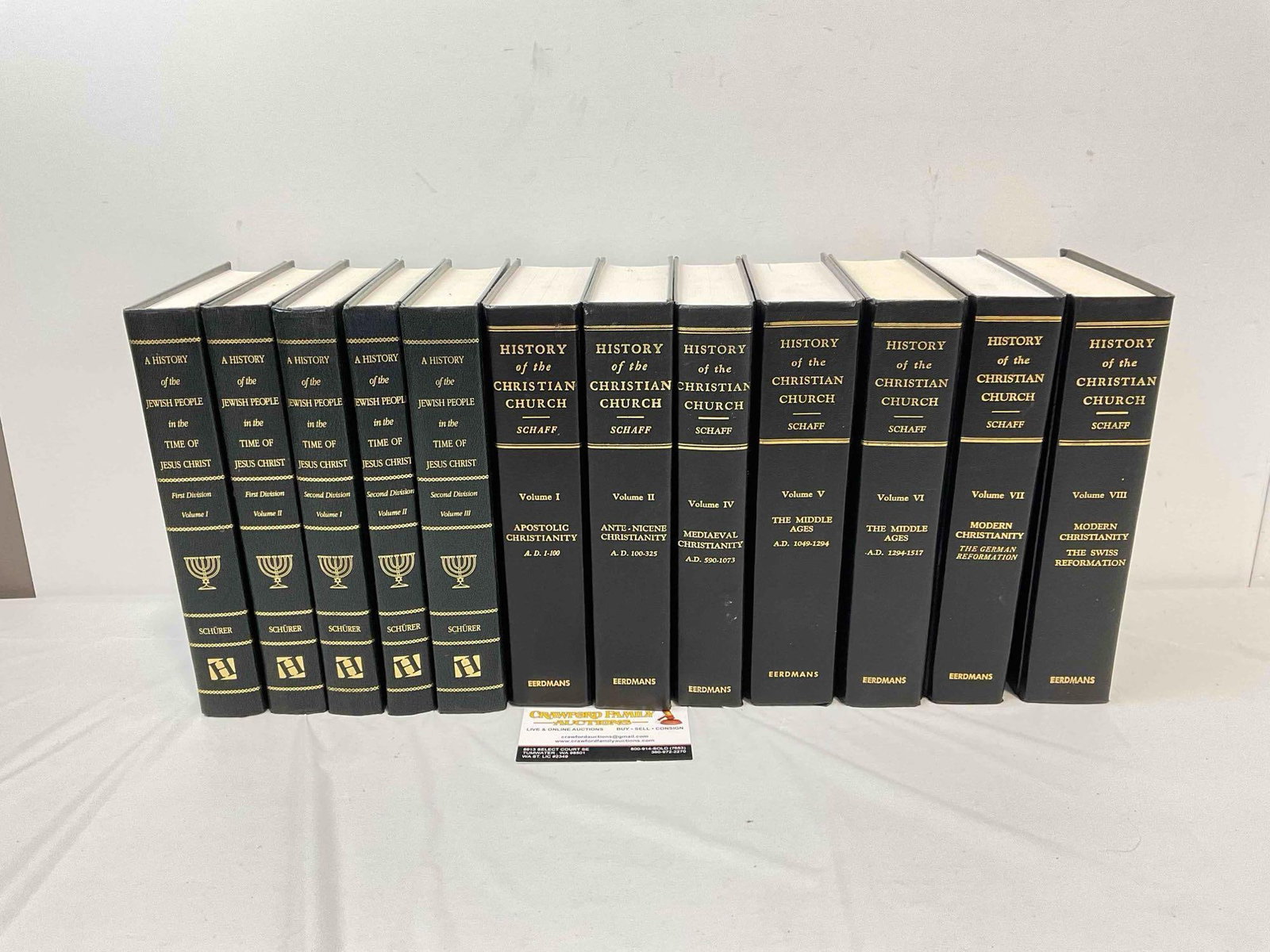12 pcs Vintage Hardcover Religious Volumes, incl. "History of the Christian Church." See pics.: 12 pcs Vintage Hardcover Religious Volumes, incl. "History of the Christian Church" by Schaff. Printed in 1994. Includes 7 volumes of History of the Christian Church, vol. 1-2 & 4-8. A History of