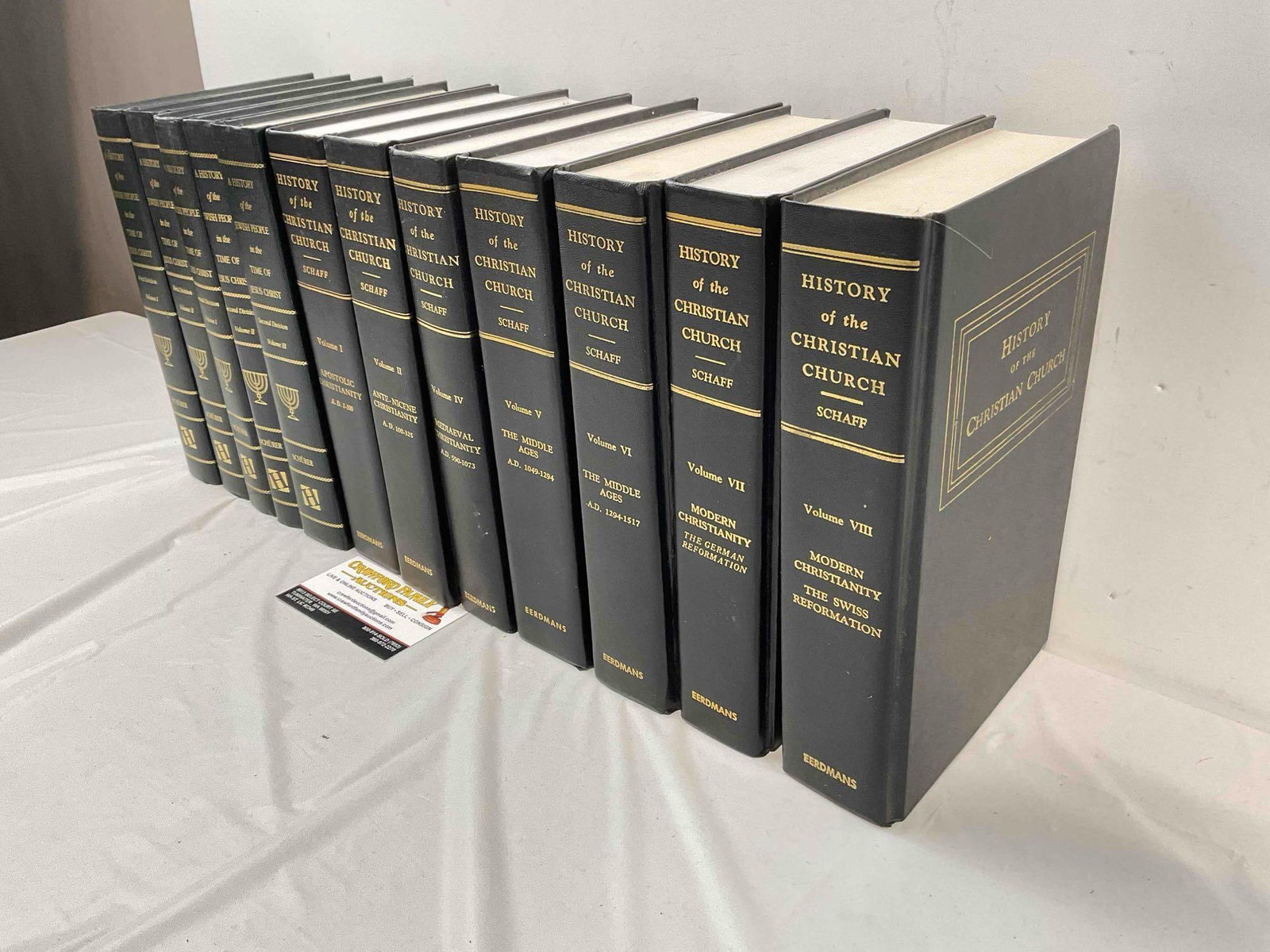 12 pcs Vintage Hardcover Religious Volumes, incl. "History of the Christian Church." See pics. - 3