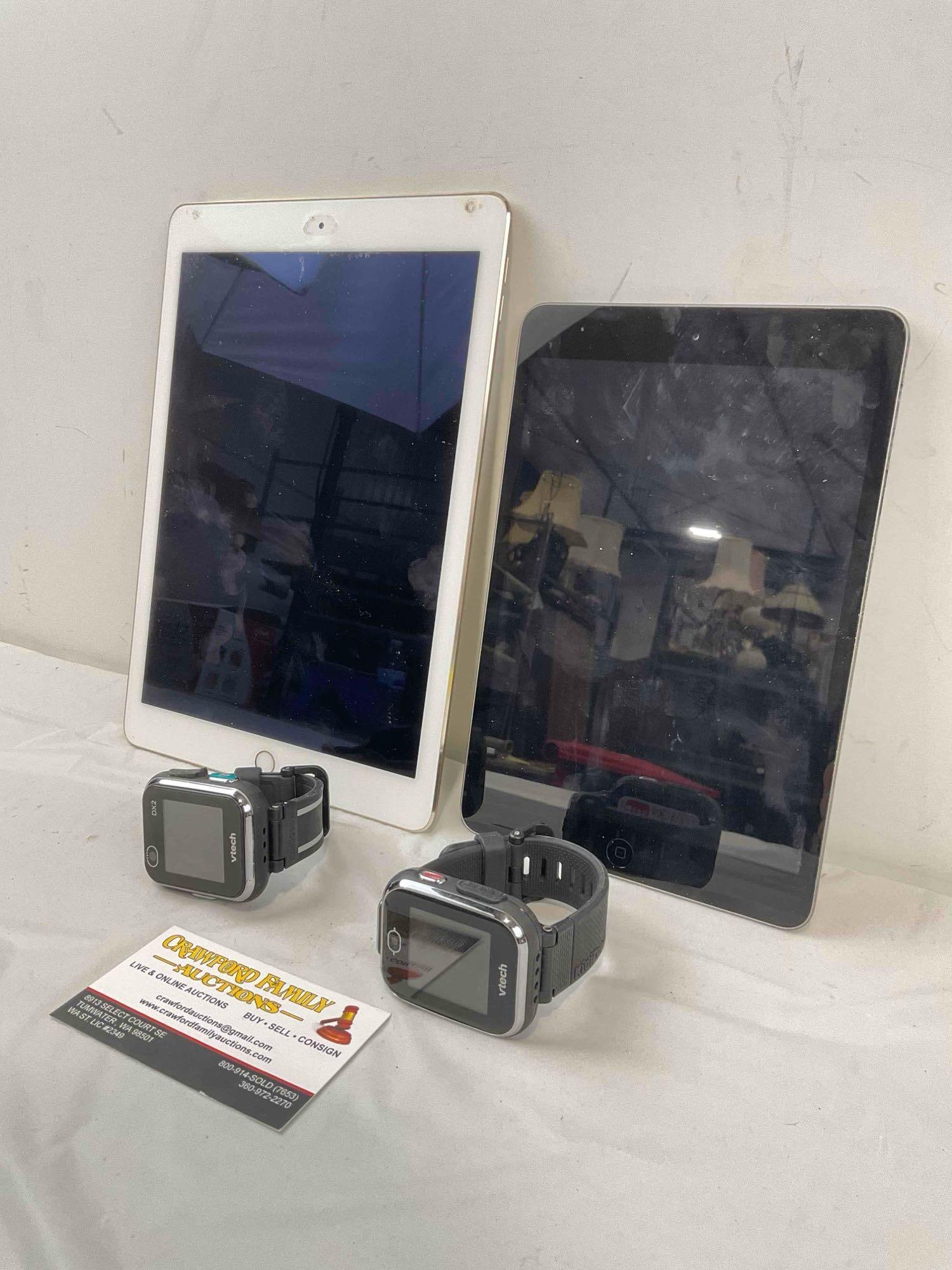 4 pcs Electronics, incl. 2x Apple iPads & 2x VTech SmartWatches. Untested, As Is Condition. - 2