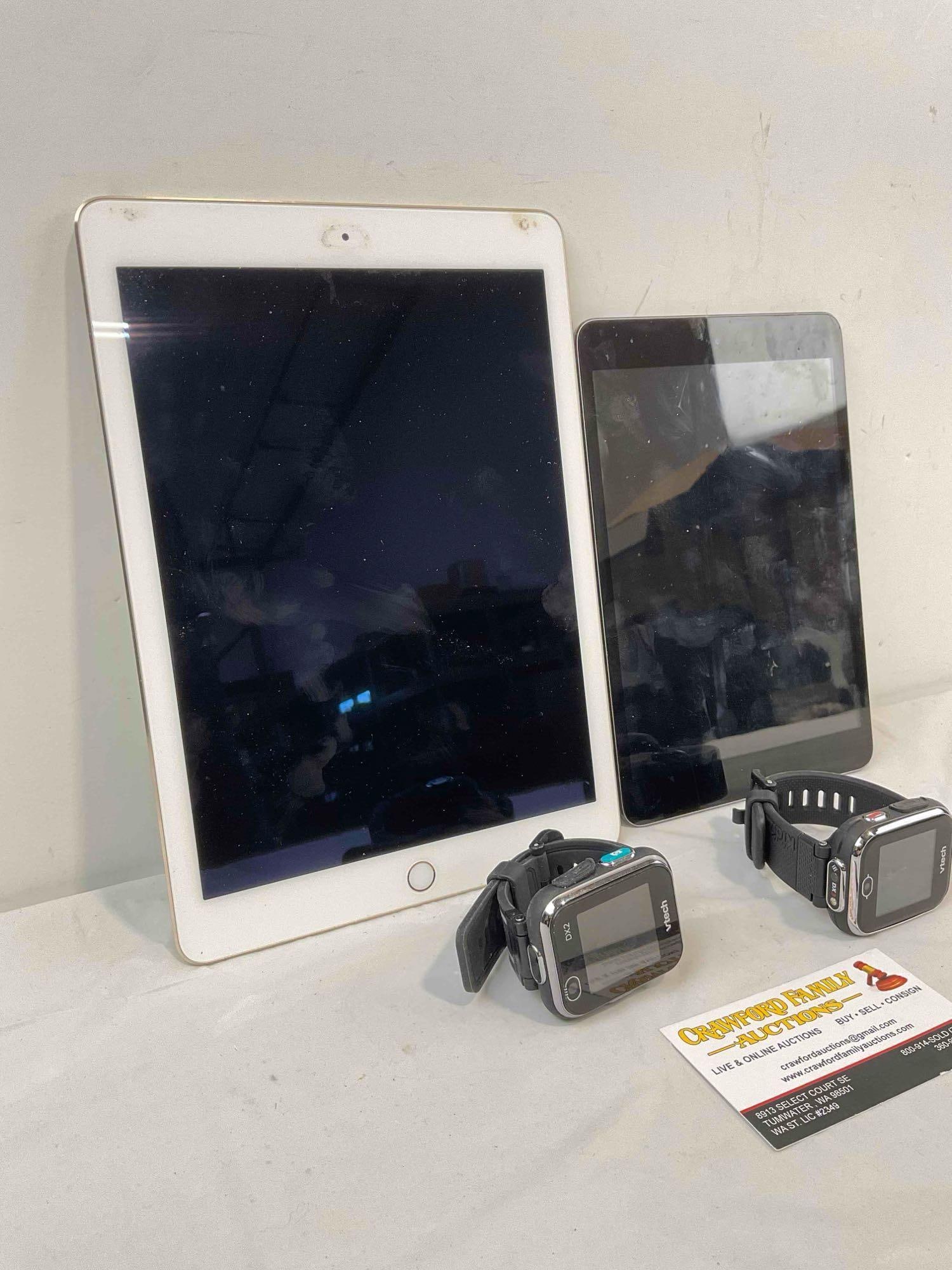 4 pcs Electronics, incl. 2x Apple iPads & 2x VTech SmartWatches. Untested, As Is Condition. - 3