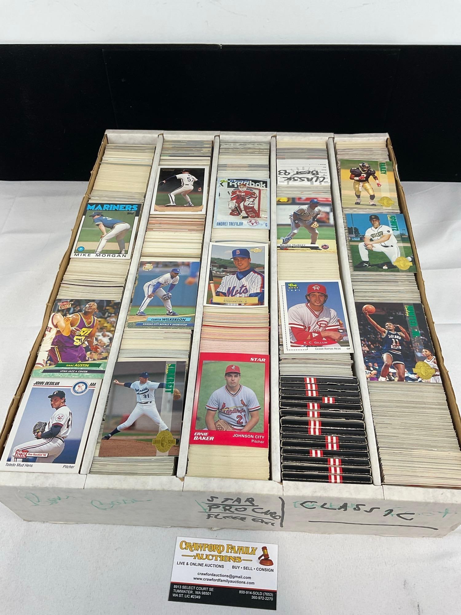 Box of Vintage 5k Sports Cards, 90s Variety of Sports, Star, Pro Card, Skybox, Fleer Ultra & Clas... - 2