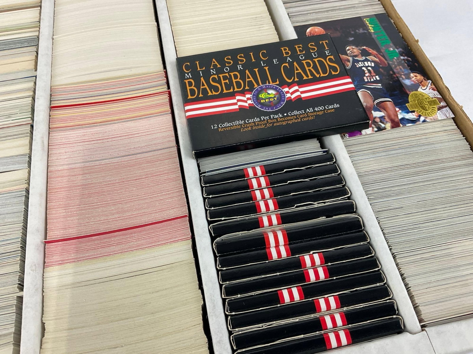 Box of Vintage 5k Sports Cards, 90s Variety of Sports, Star, Pro Card, Skybox, Fleer Ultra & Clas... - 5