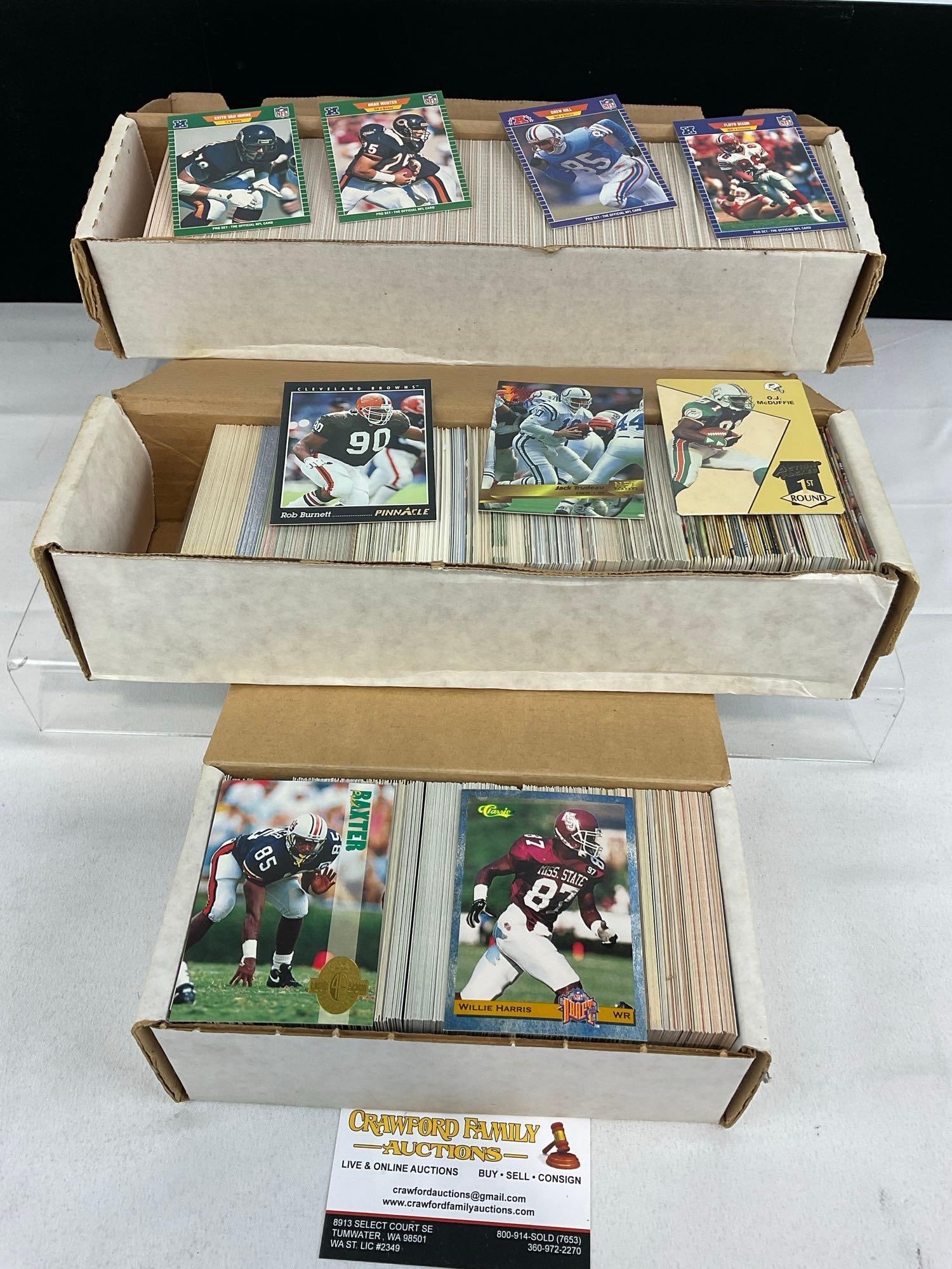 Vintage 2500+ Sports Cards, Football, Pinnacle, Wild Card, Classic & NFL Pro & more - 2