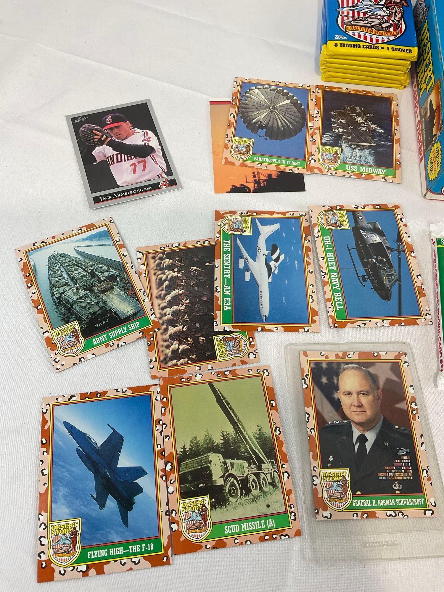 Several Unopened Card Packs w/boxes, Desert Storm, SCORE NFL FOOTBALL, Bowman 1990 Baseball & more - 4