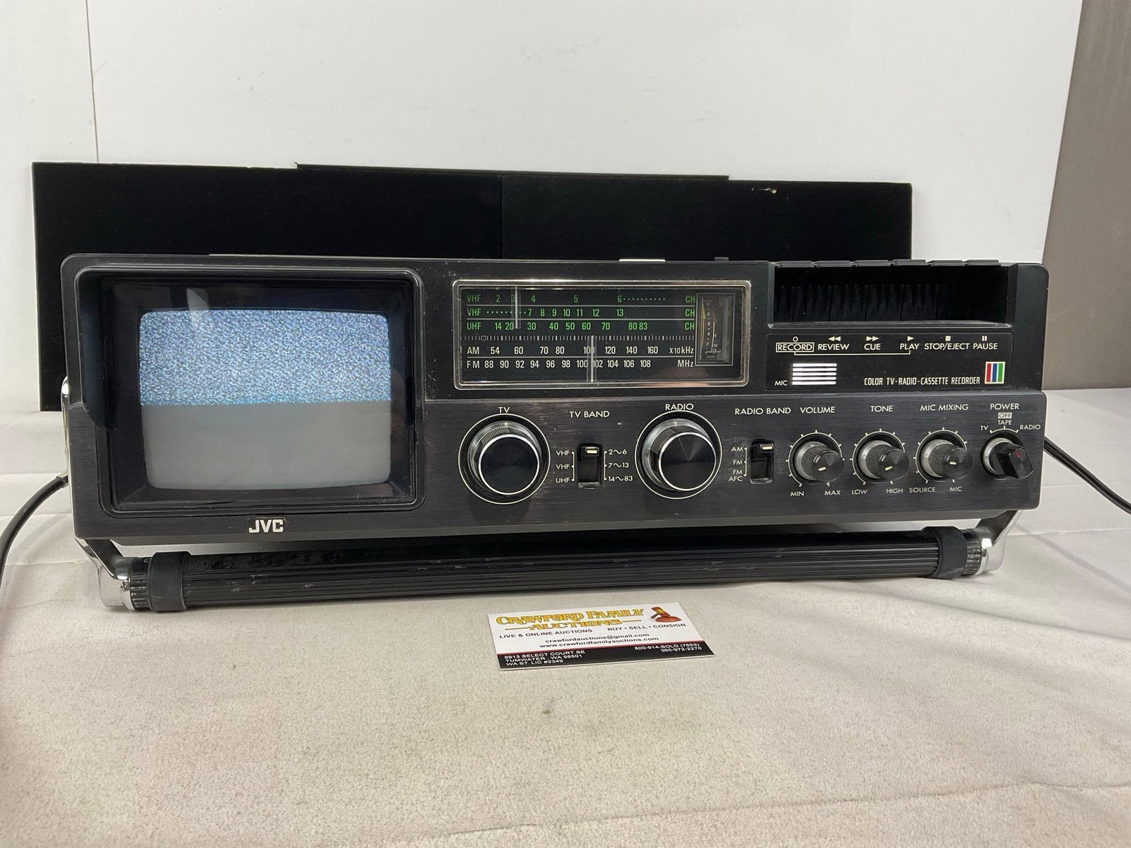 Vintage 1980 JVC Model no CX-500 Portable TV AM/FM Cassette, powers on (1 of 7)