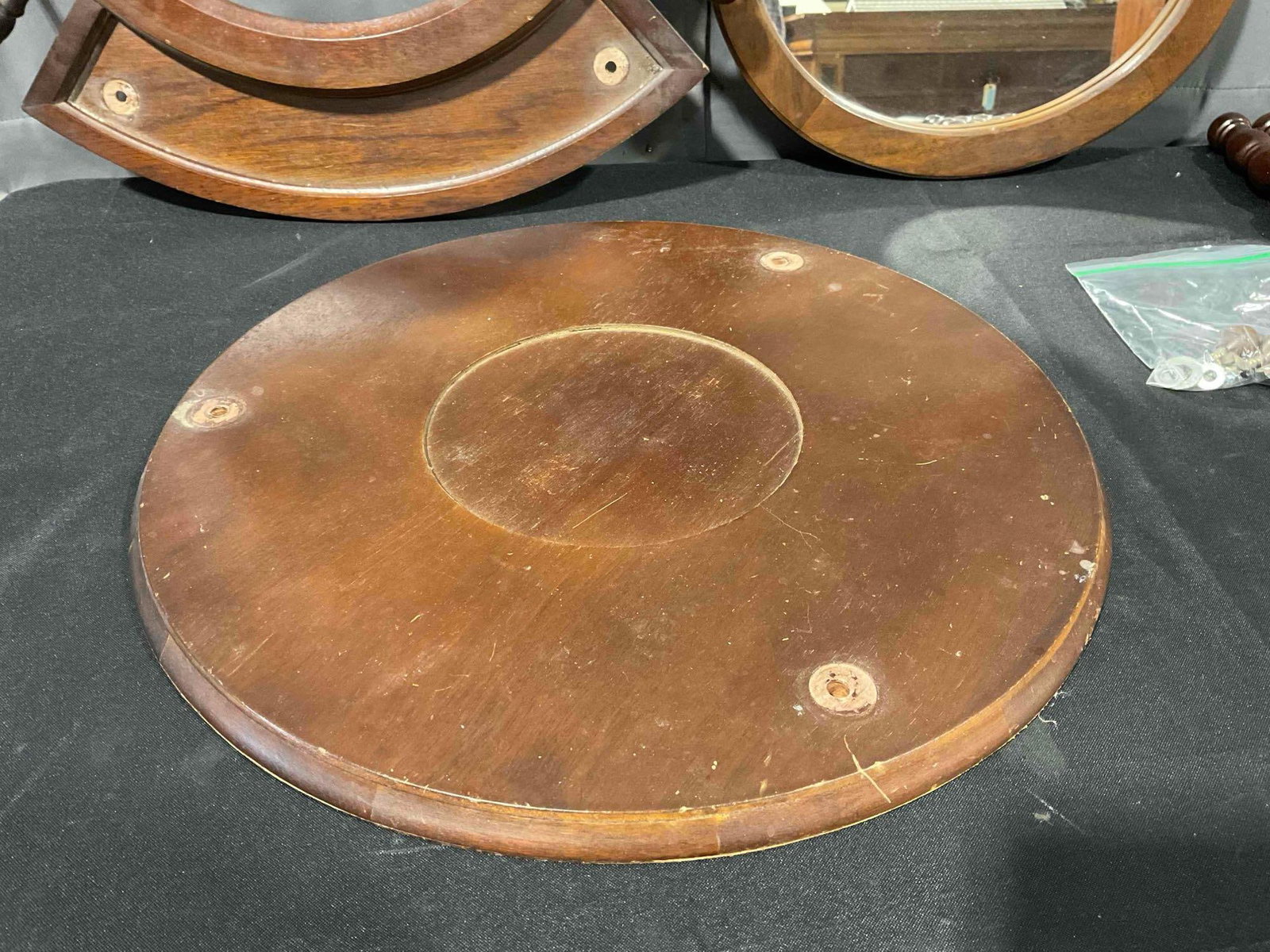 Disassembled Vintage Mahogany Wash Basin Stand w/ Mirror. Looks to be Incomplete. As Is. - 5