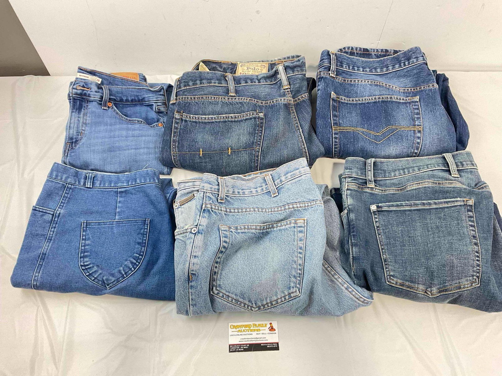 6 pcs Women's Jeans, incl. Levi's, Ralph Lauren, Calvin Klein, 7 For All Mankind & More! See pics. (1 of 18)