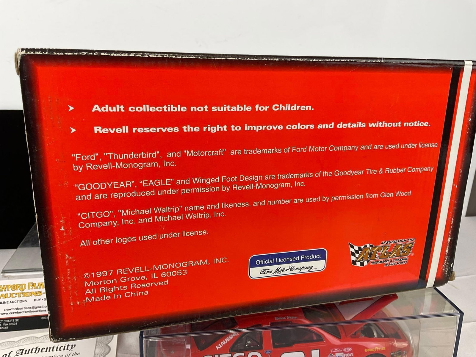 Revell 1:24 Scale Diecast Replica #21 1997 Citgo Ford Thunderbird, 6h x 12w x 8d inches - 6