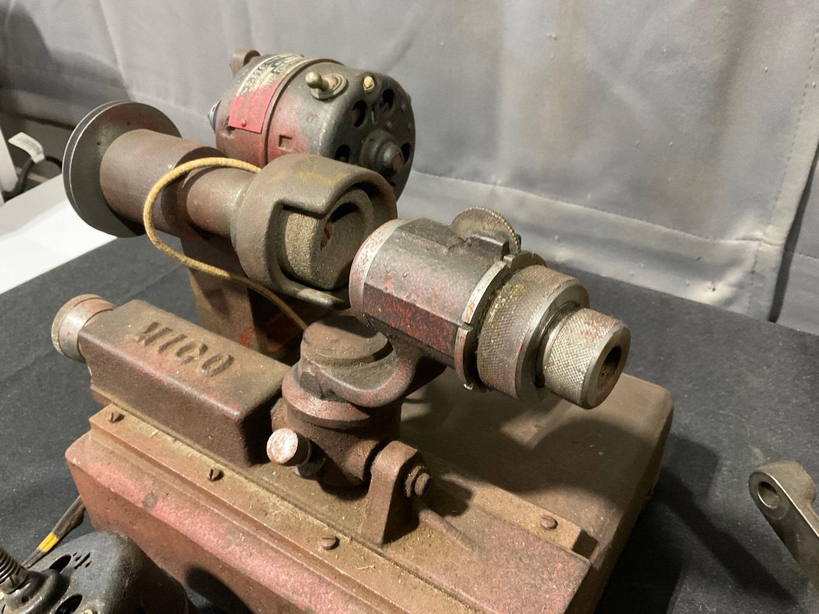 Vintage Automotive Valve Grinder, Pair of Small Motors, & Wood Crate - 4
