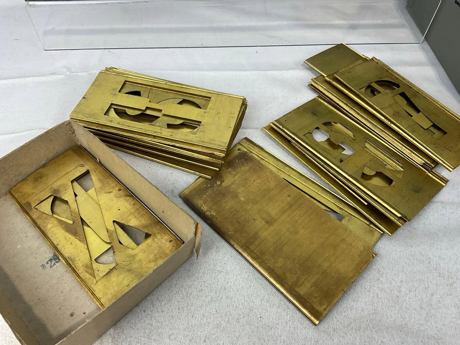 Bank Plaques, Holidays & Brass Stencil Plates w/Metal Locking Cash Box - 4