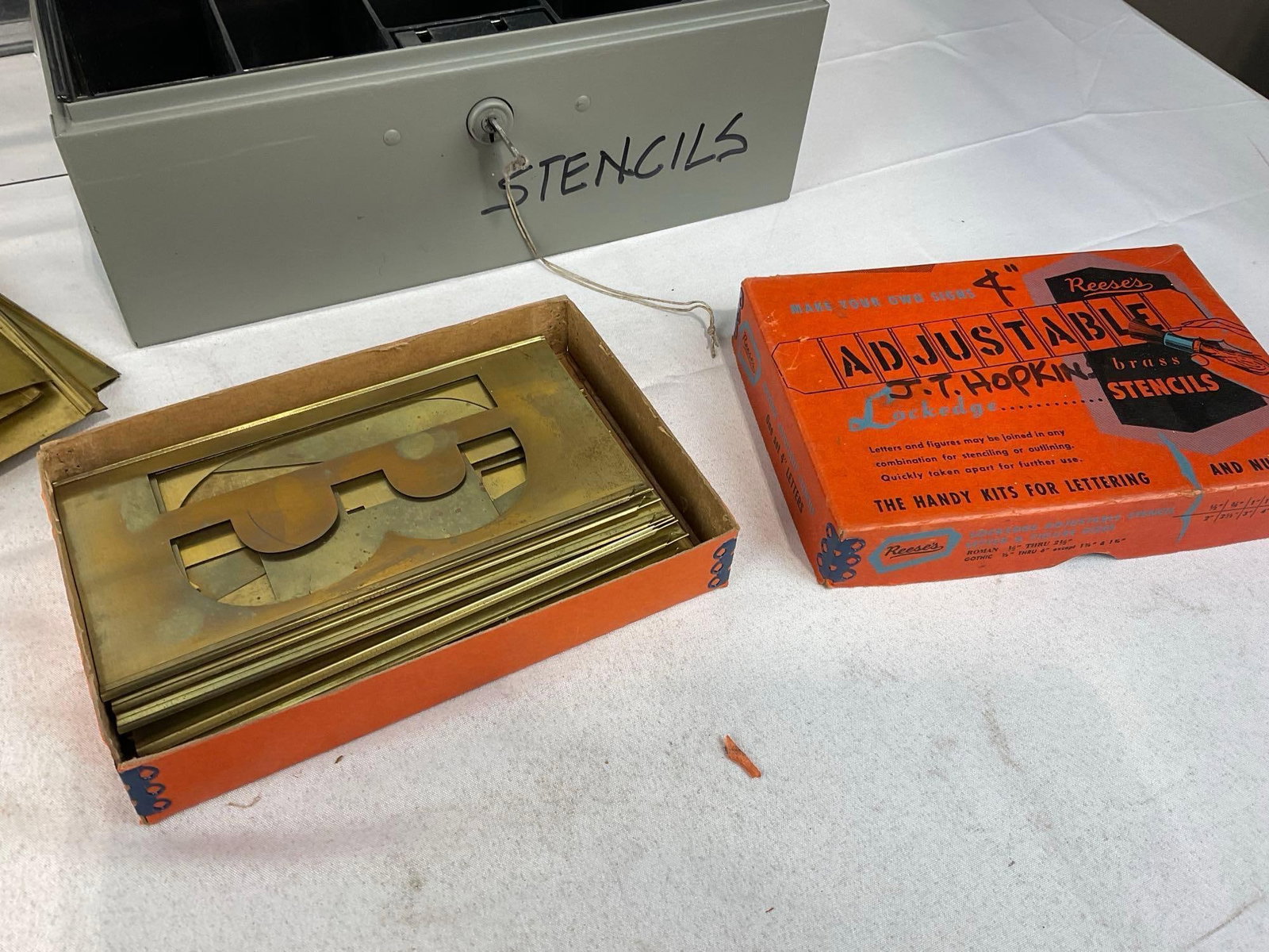Bank Plaques, Holidays & Brass Stencil Plates w/Metal Locking Cash Box - 5
