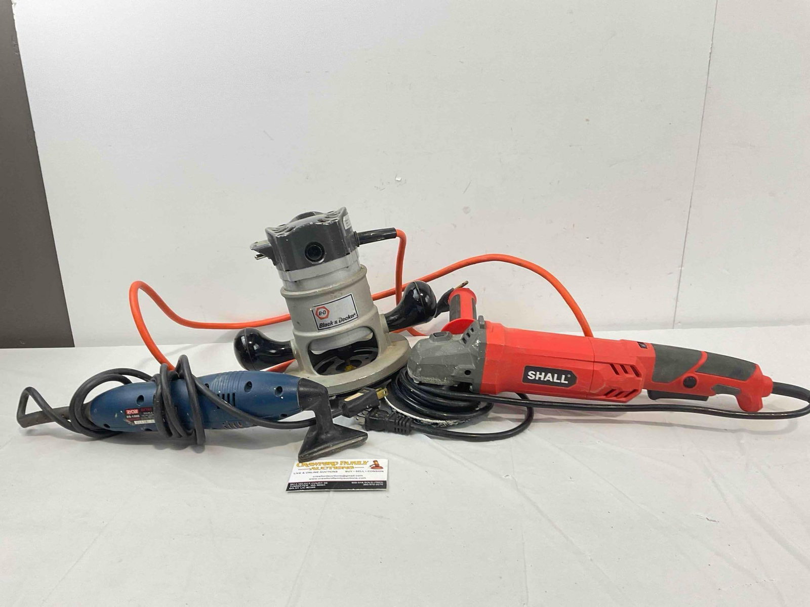3 pcs Power Tool Collection, incl. Black & Decker, Shall & Ryobi. Tested, Work. Good Condition. (1 of 11)