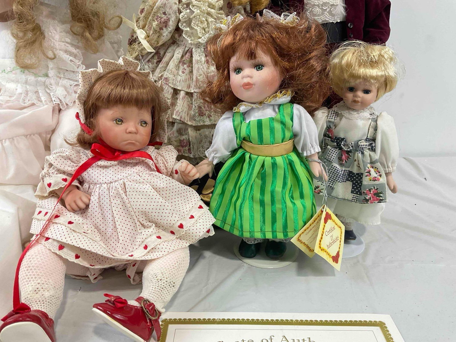 12 pcs Vintage Porcelain & Cloth Dolls, incl. "Jory" An Original By Rosemary Rhodes. See pics. - 2