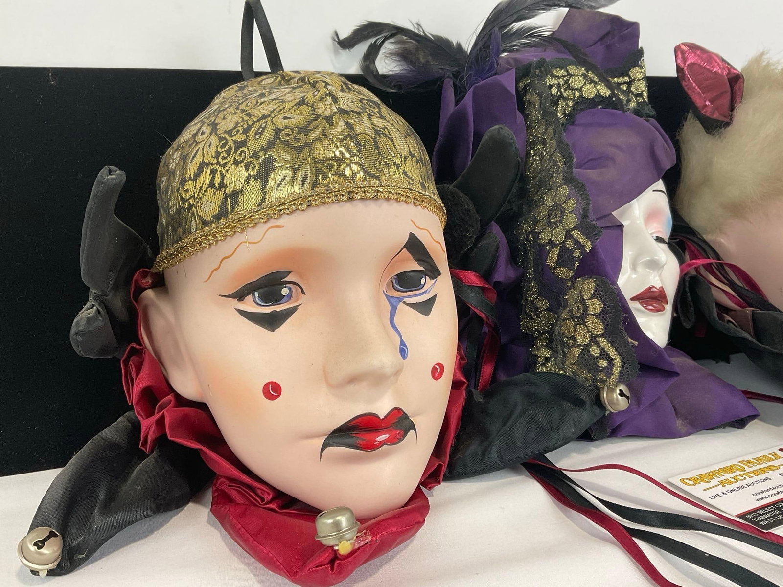 3 Mardi Gras Painted Mask Wall Hangings, Unique Design - 2
