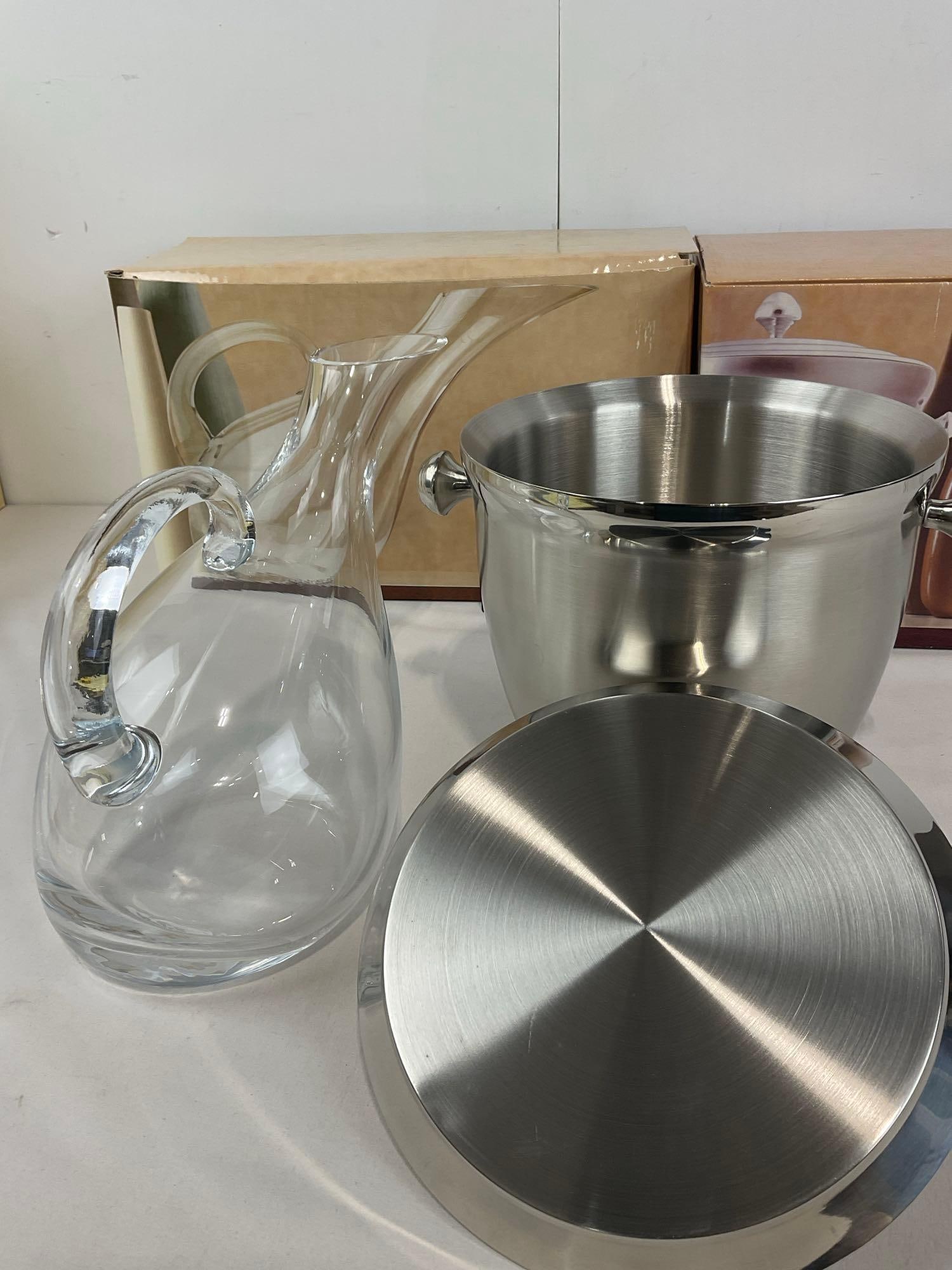 Lenox Tuscany Classics Collection Pitcher & Ice Bucket 18/10 Stainless Steel Double Wall in box - 4