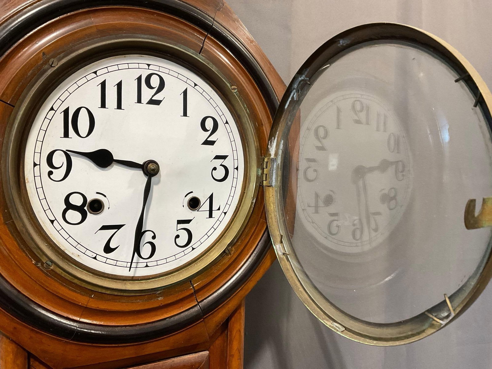 Antique Regulator Time Strike Wall Clock, 24h x 13w x 8d inches - 2