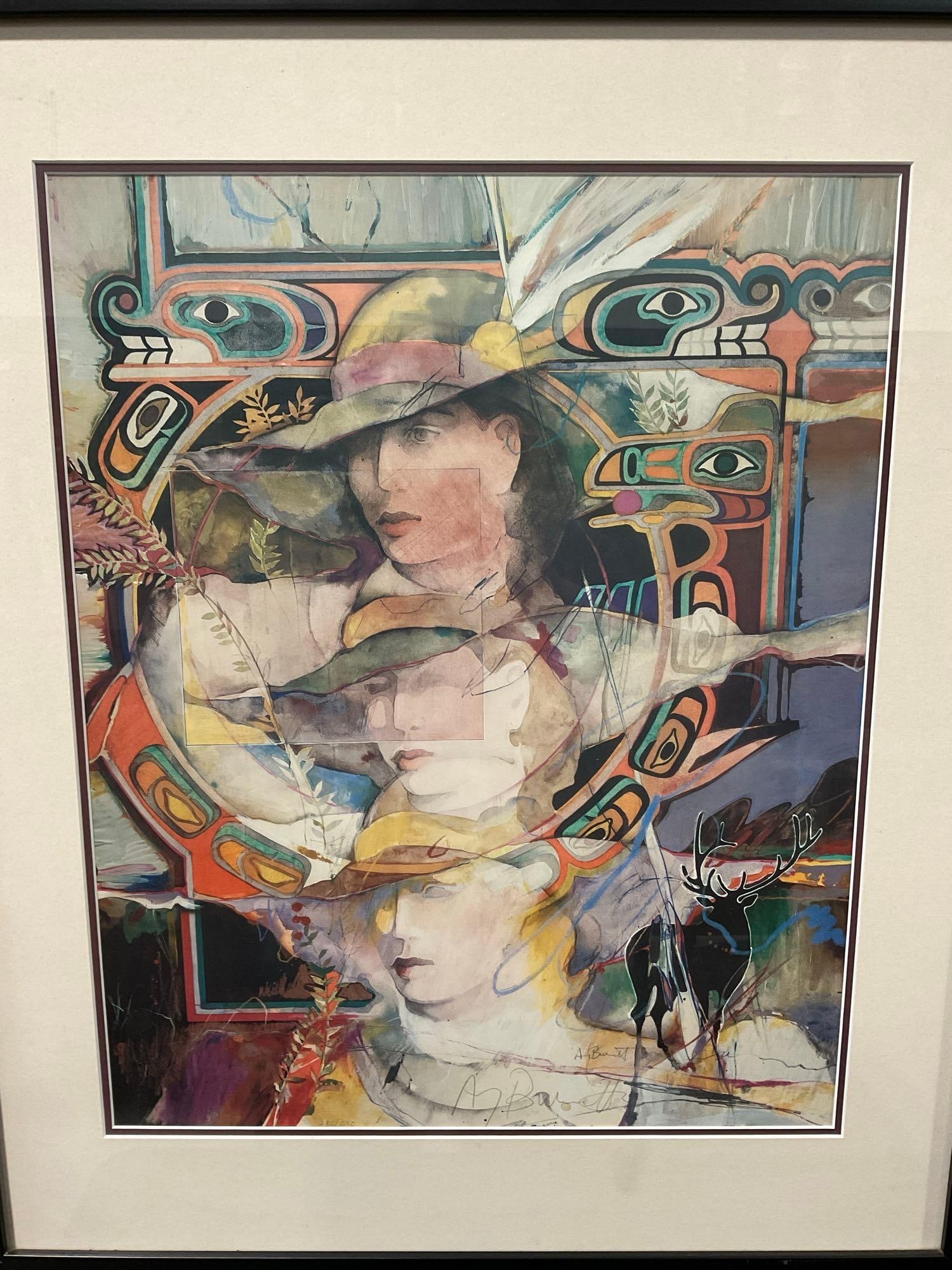 Framed Signed & #d 235/500 Litho titled Eye of the Elk by Amy Burnett PNW artist, 26h x 31w x 3d in: Appears to be in good shape. The piece measures approx 26h x 31w x 3d inches. See pics. E-5600