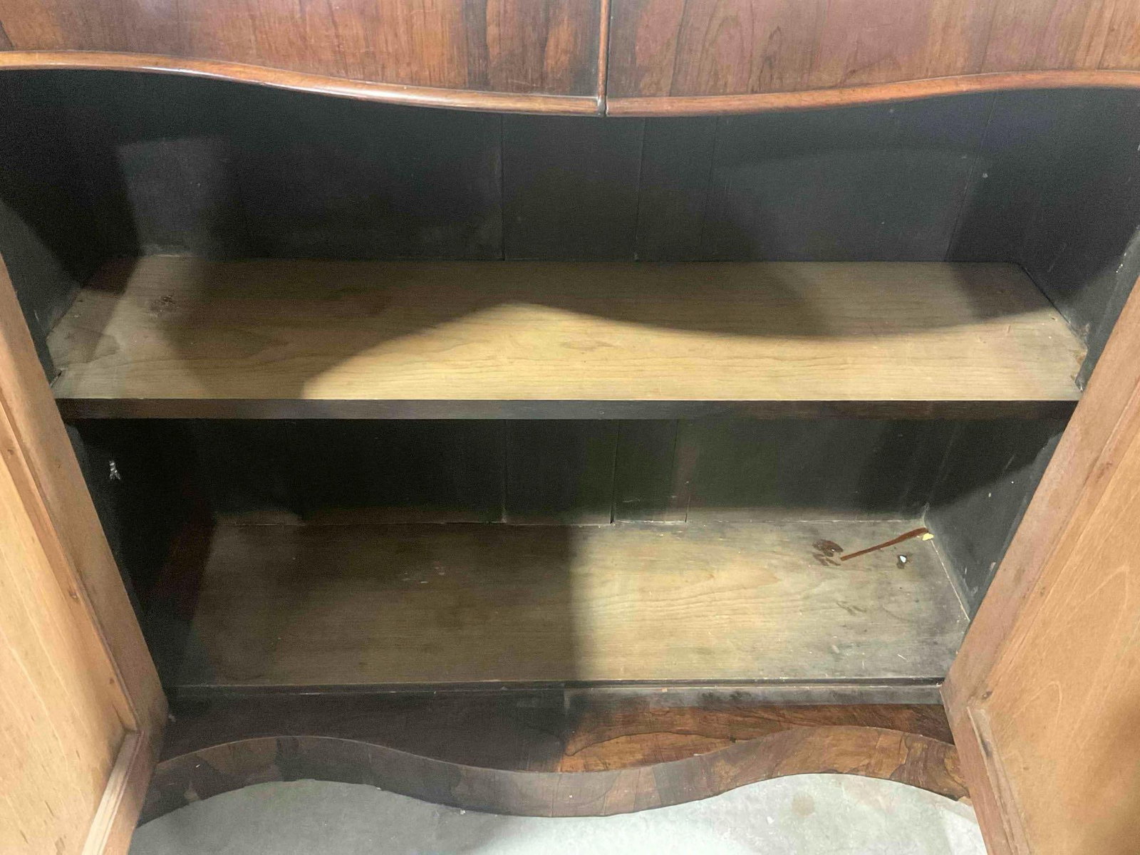 Antique Mahogany? Sideboard Credenza w/ Grey Marble Top, 2 Drawers & Cupboard. See pics. - 4