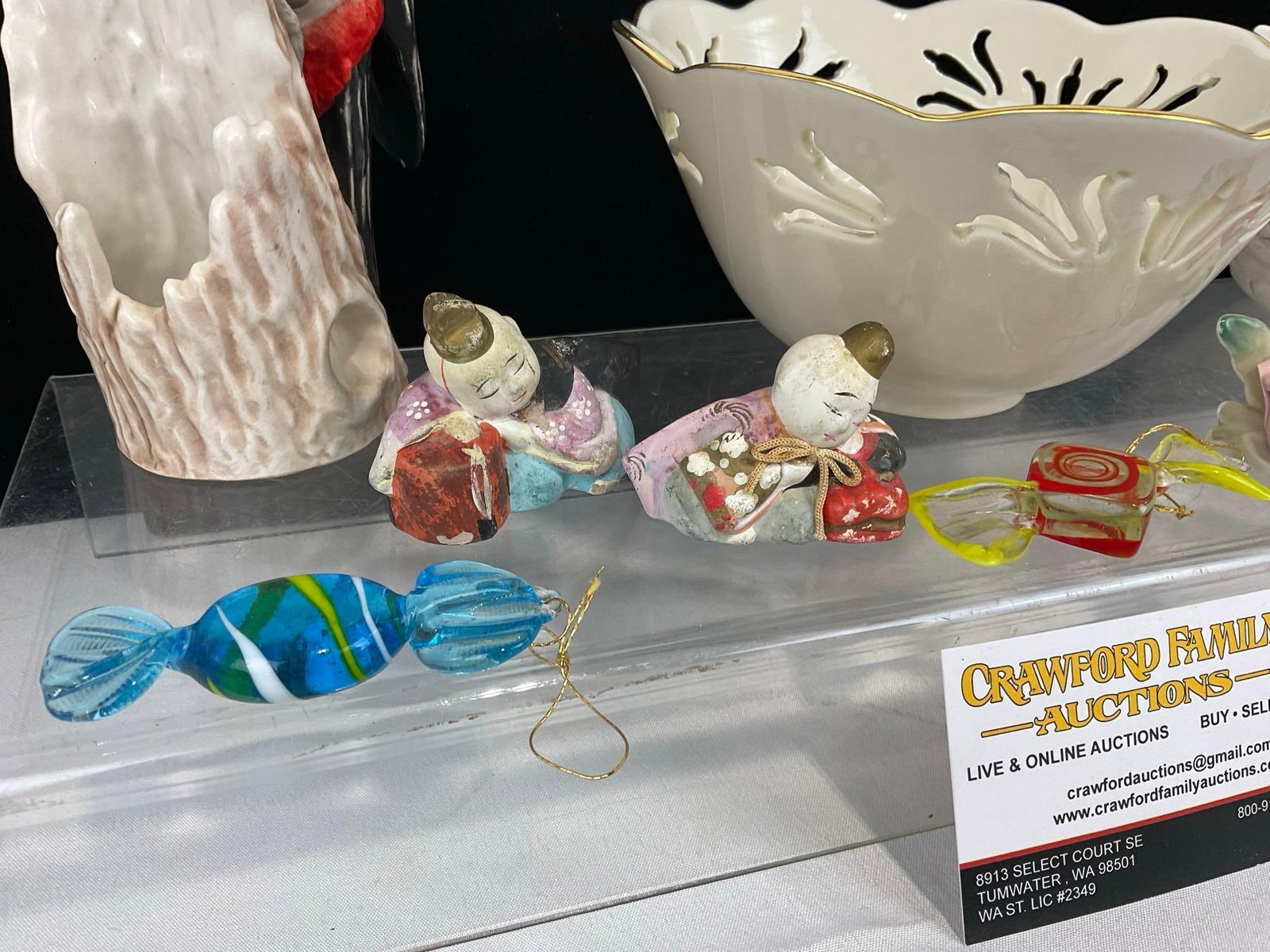 Goebel Great Spotted Woodpeck & Swan Figures, Lenox Bowl, & Glass Candy pieces & more - 2