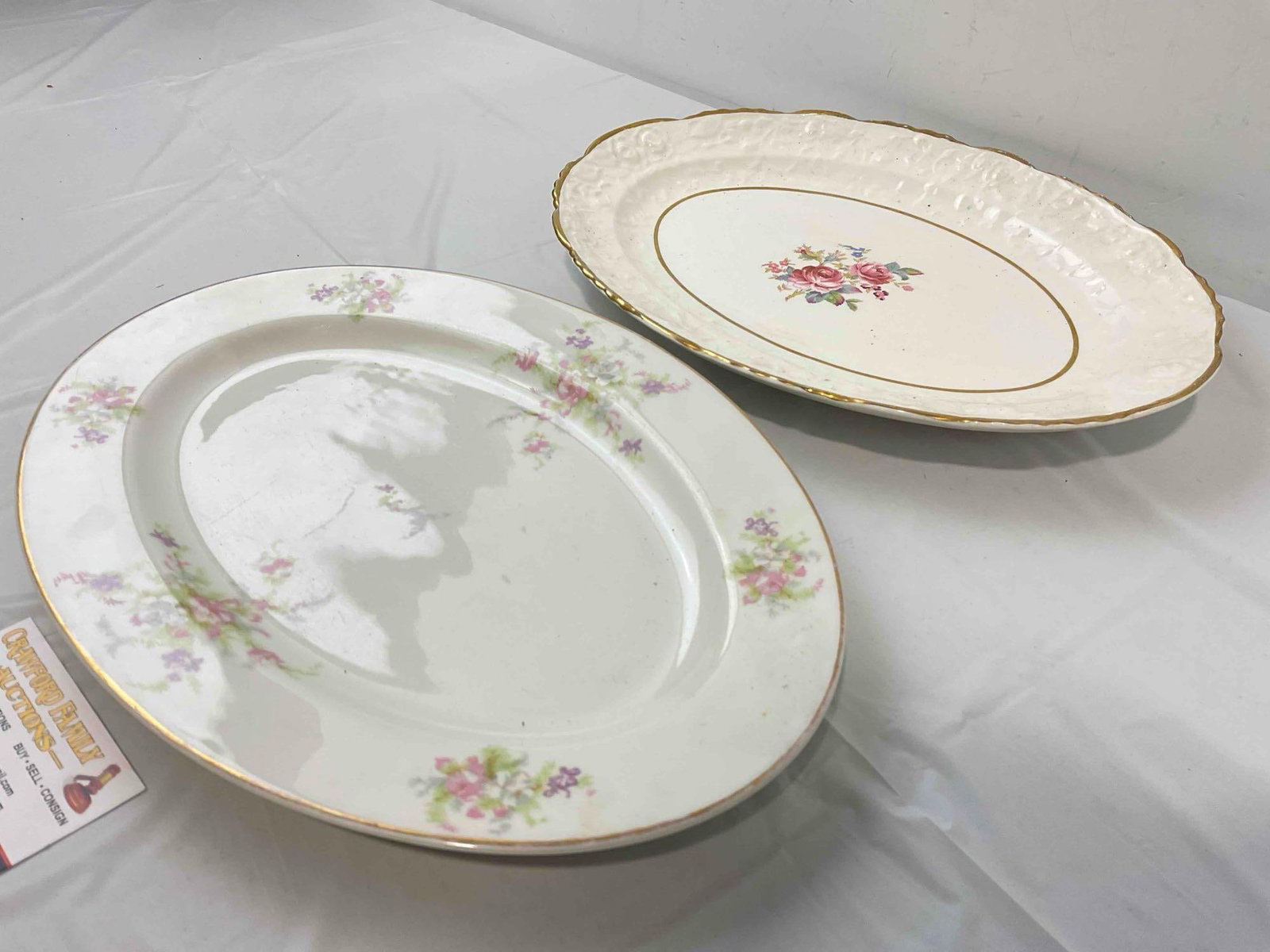 2 pcs Vintage Oval Ceramic Serving Platter Trays, incl. Pope-Gosser & Jackson. Very Good Cond. - 4