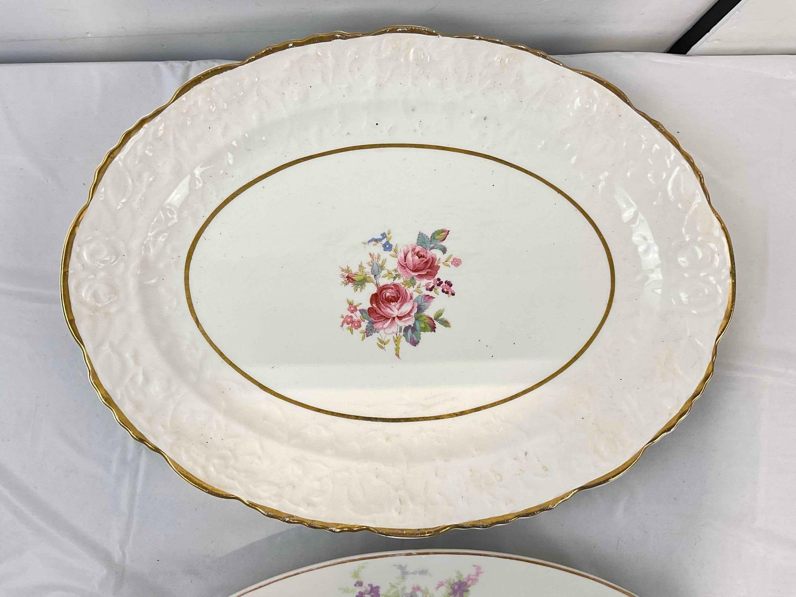 2 pcs Vintage Oval Ceramic Serving Platter Trays, incl. Pope-Gosser & Jackson. Very Good Cond. - 6